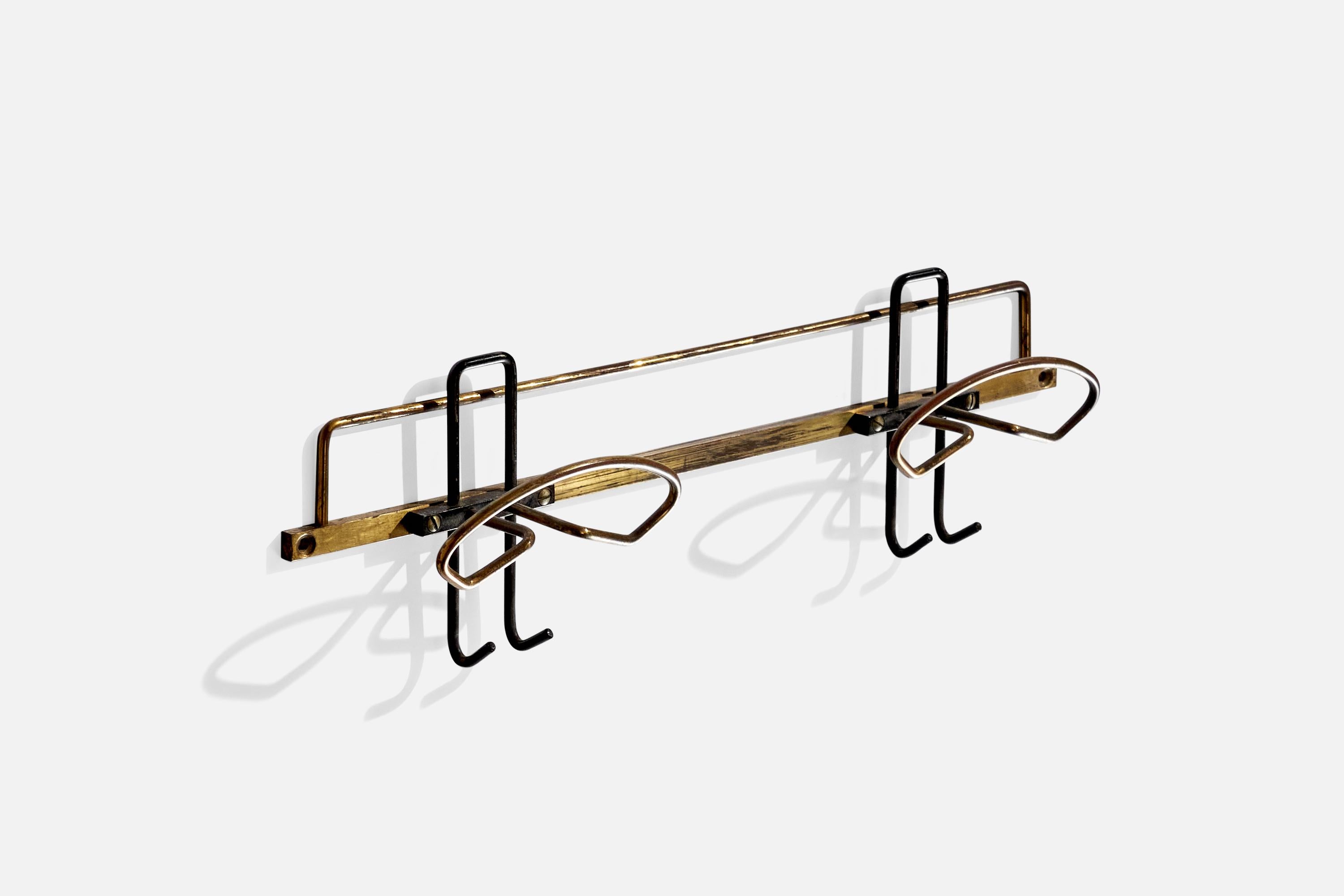 Mid-20th Century Italian Designer, Coat Hanger, Metal, Brass, Italy, 1950s For Sale