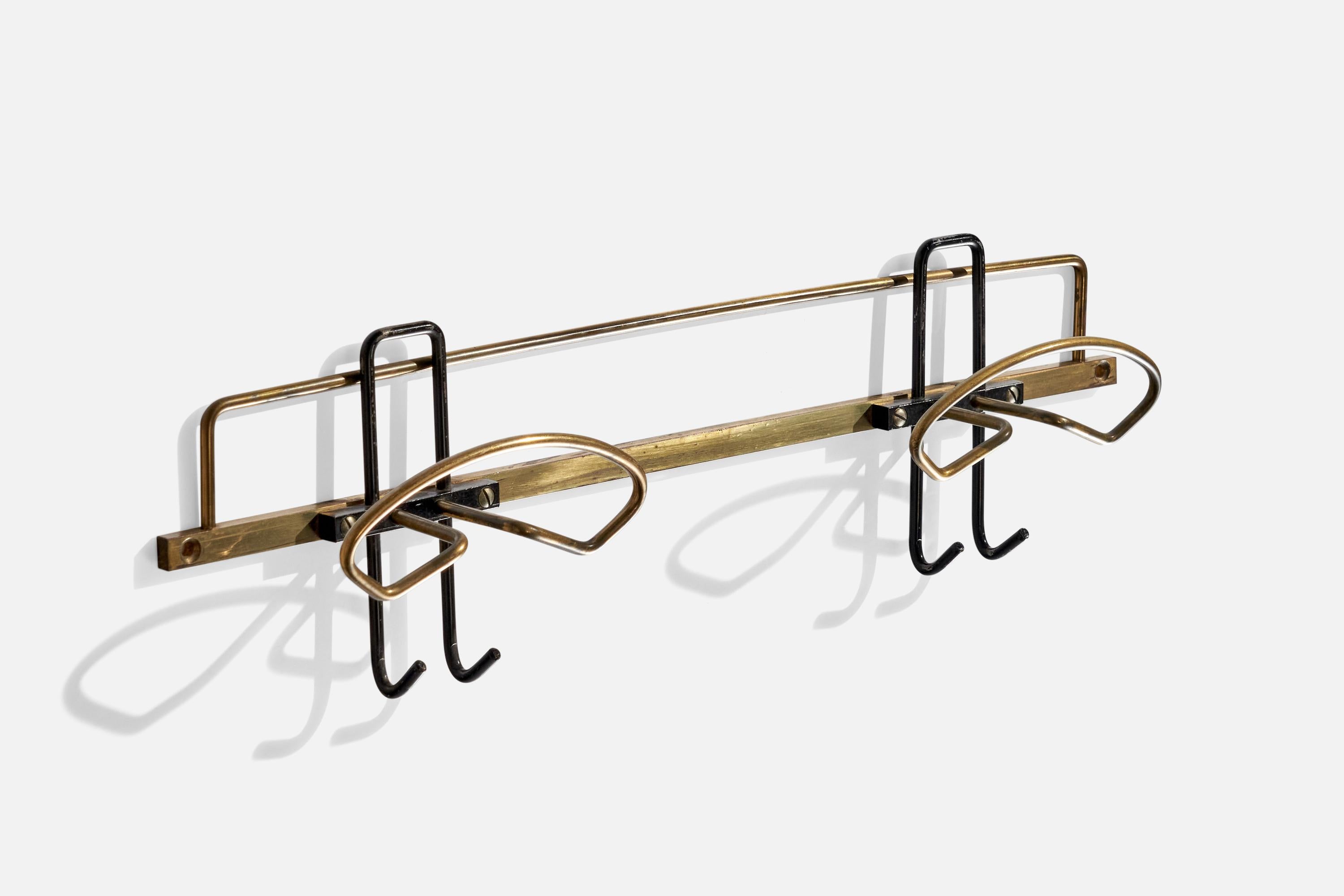Mid-20th Century Italian Designer, Coat Hanger, Metal, Brass, Italy, 1950s For Sale