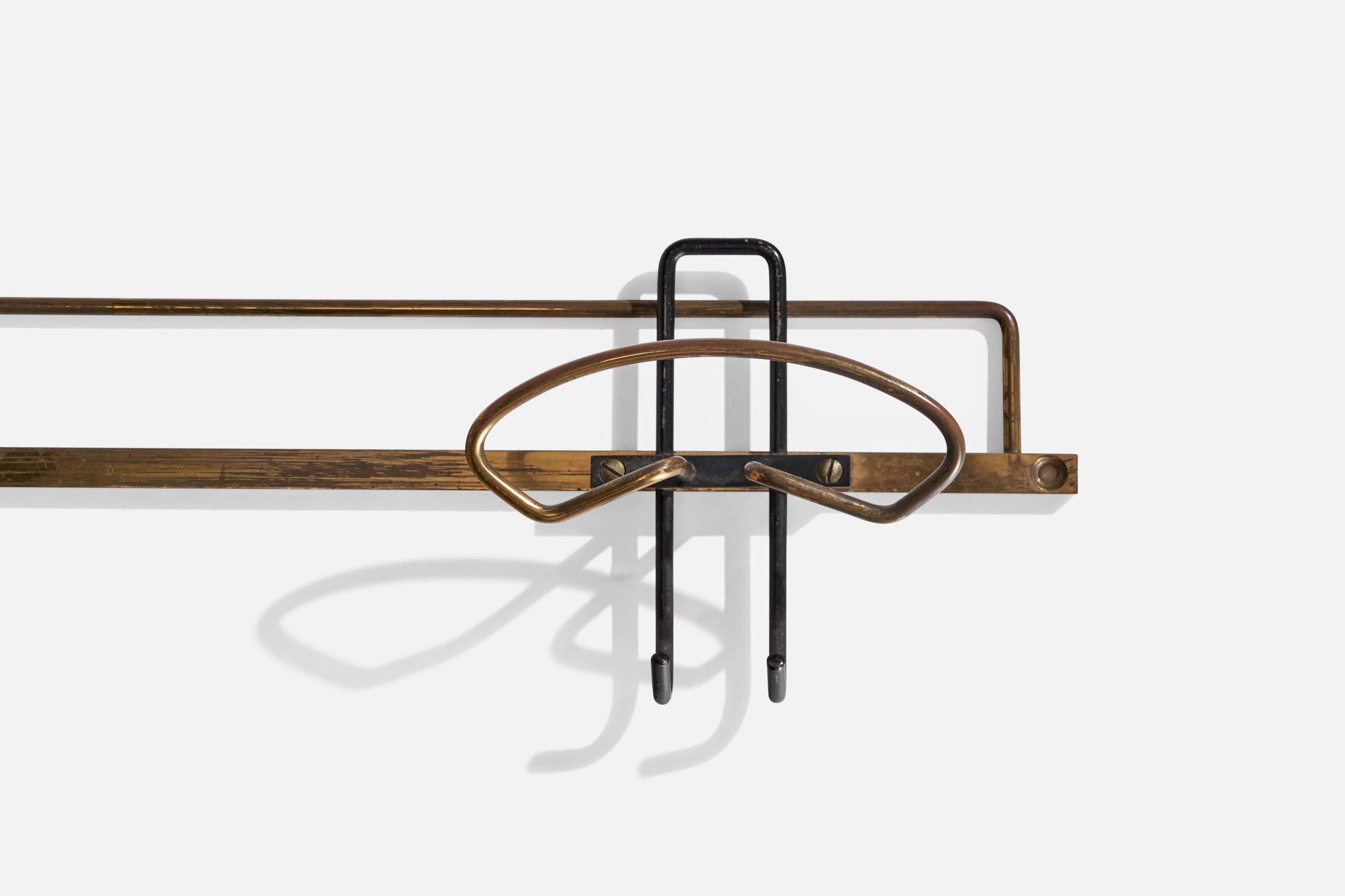 Italian Designer, Coat Hanger, Metal, Brass, Italy, 1950s For Sale 2