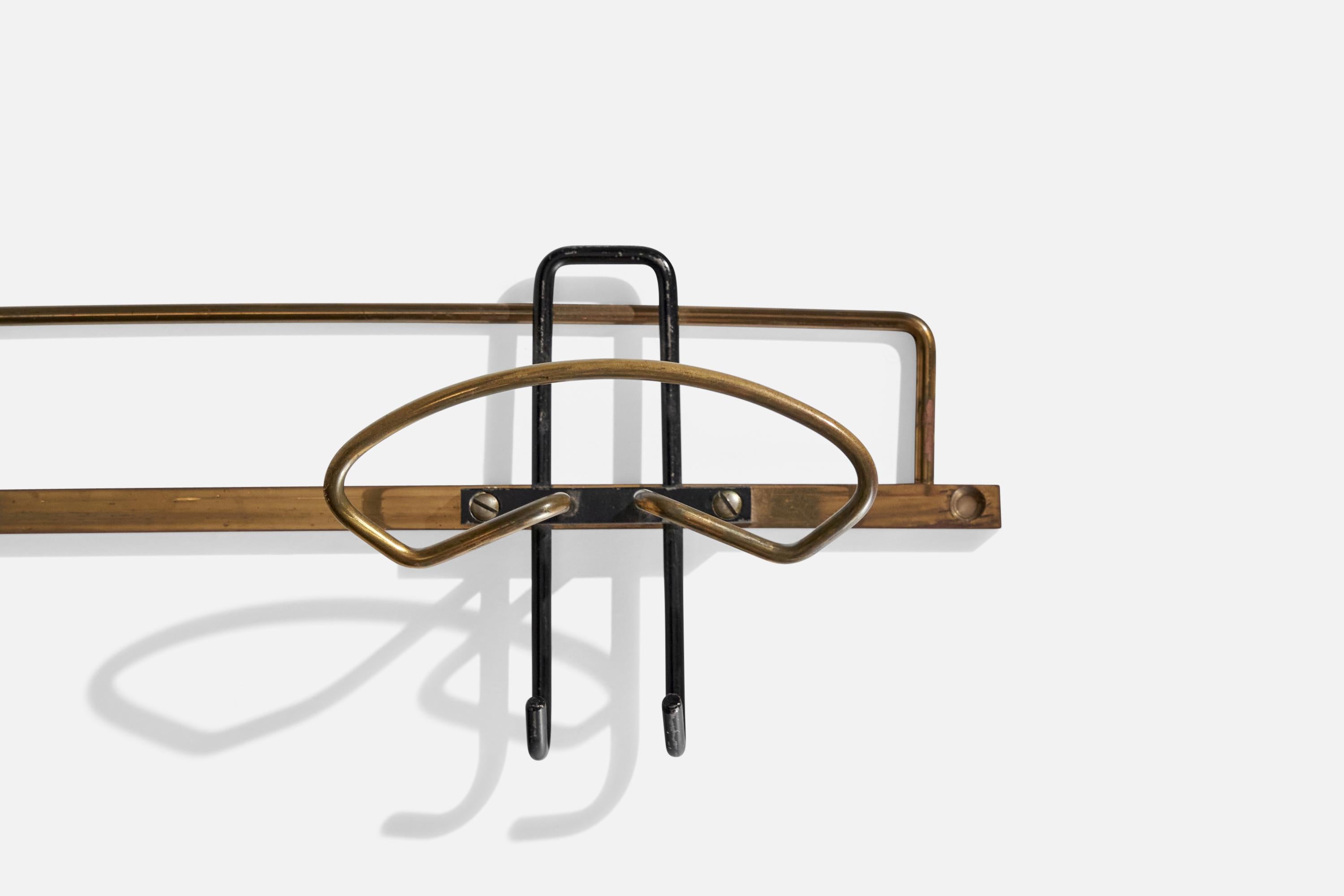 Italian Designer, Coat Hanger, Metal, Brass, Italy, 1950s For Sale 2