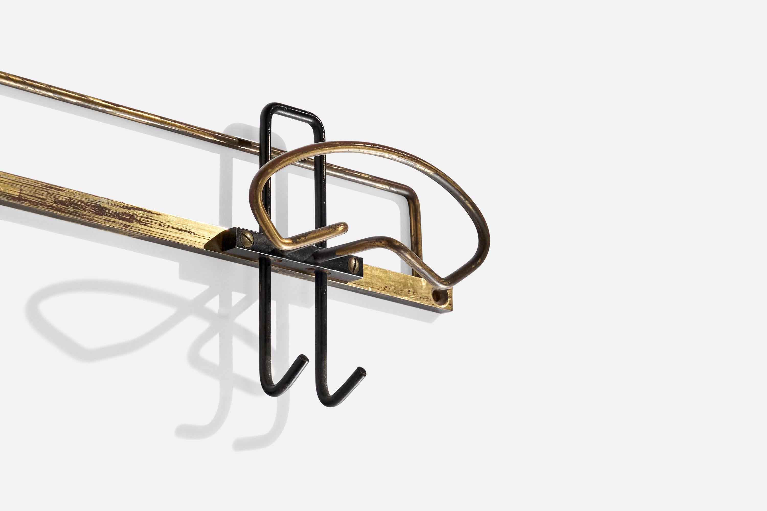 Italian Designer, Coat Hanger, Metal, Brass, Italy, 1950s For Sale 3