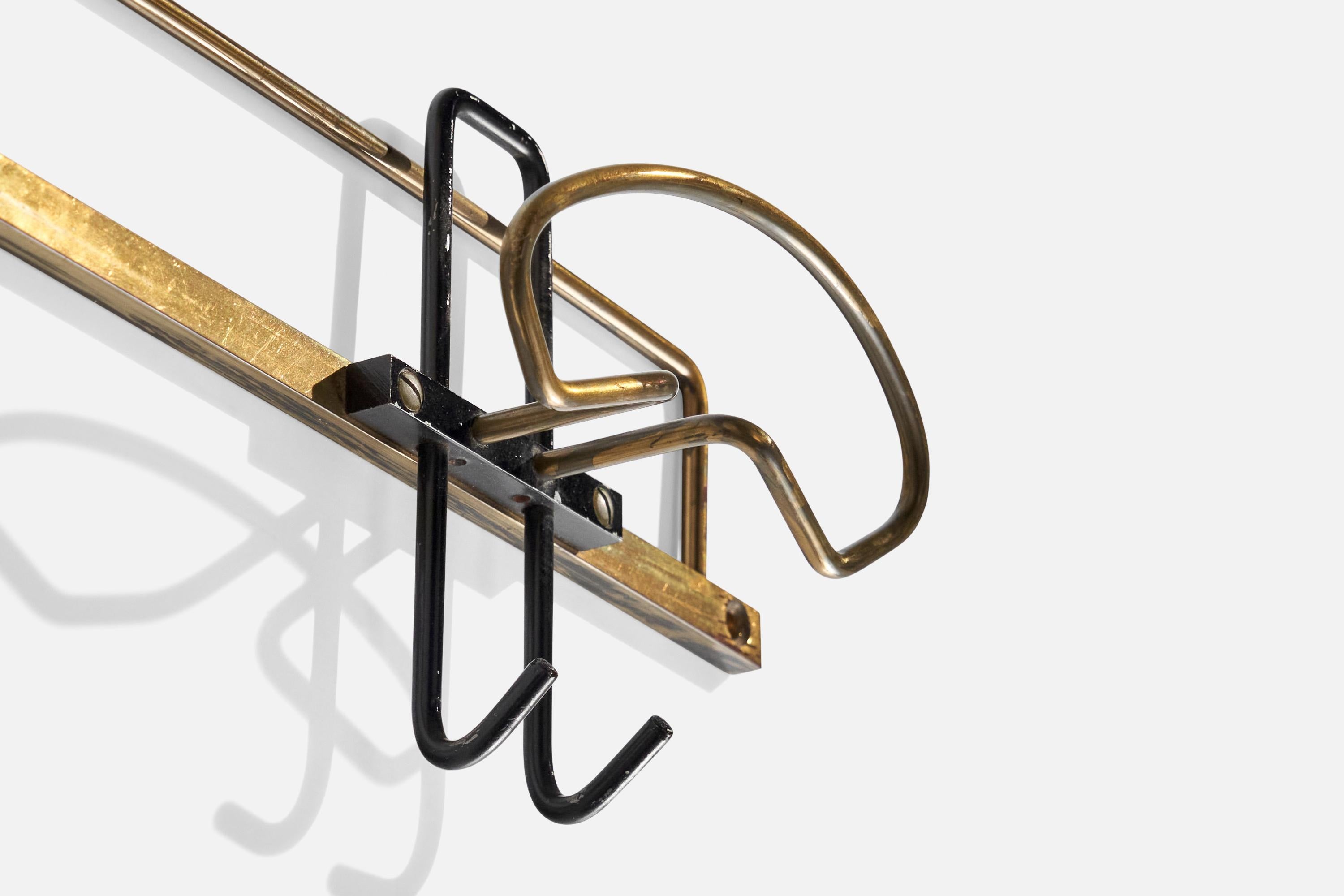 Italian Designer, Coat Hanger, Metal, Brass, Italy, 1950s For Sale 3