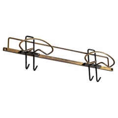 Appendiabiti di design italiano, metallo, ottone, Italia, anni '50