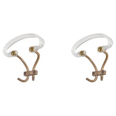 Italian Designer, Coat Hangers, Brass, Acrylic, Italy, 1940s