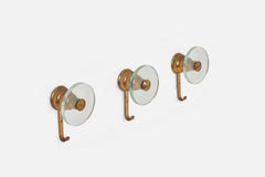 Italian Designer, Coat Hangers, Brass, Glass, Italy, 1930s