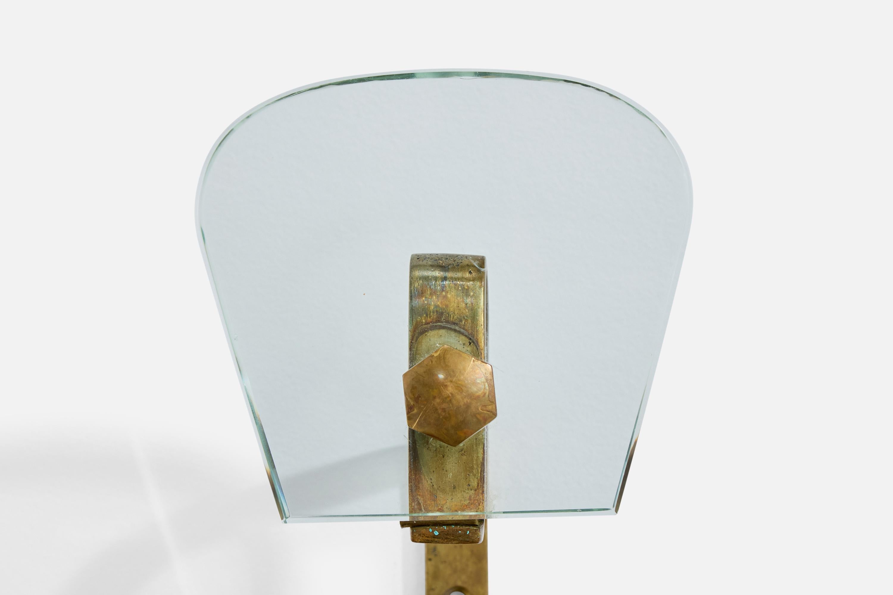 Designer italiano, appendiabiti, ottone, vetro, Italia, anni '1940 in vendita 3
