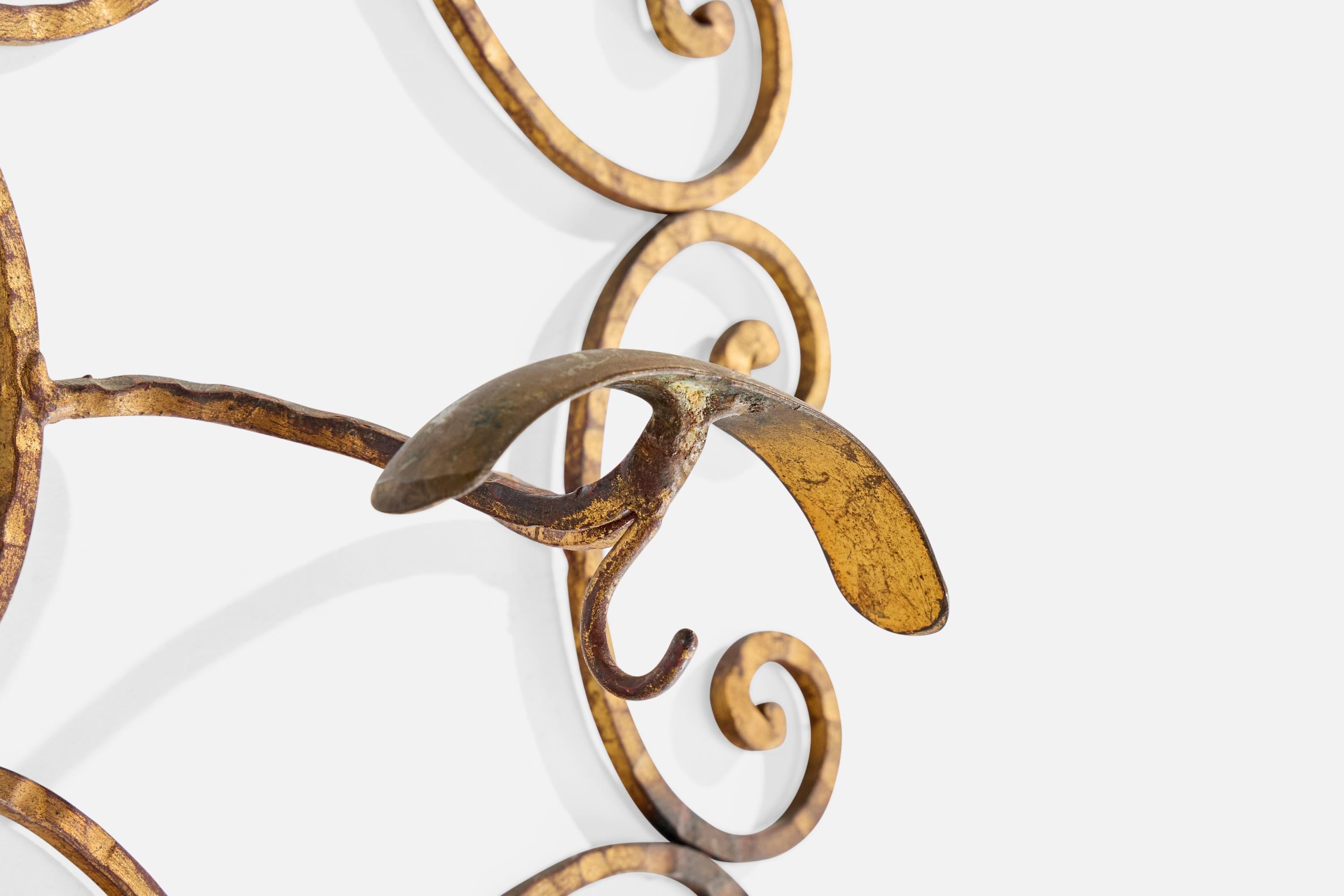 Italian Designer, Coat Hangers, Brass, Italy, 1930s For Sale 5