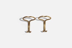 Italian Designer, Coat Hangers, Brass, Italy, 1940s