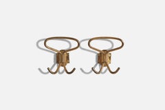 Italian Designer, Coat Hangers, Brass, Italy, 1940s