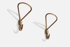 Italian Designer, Coat Hangers, Brass, Italy, 1940s