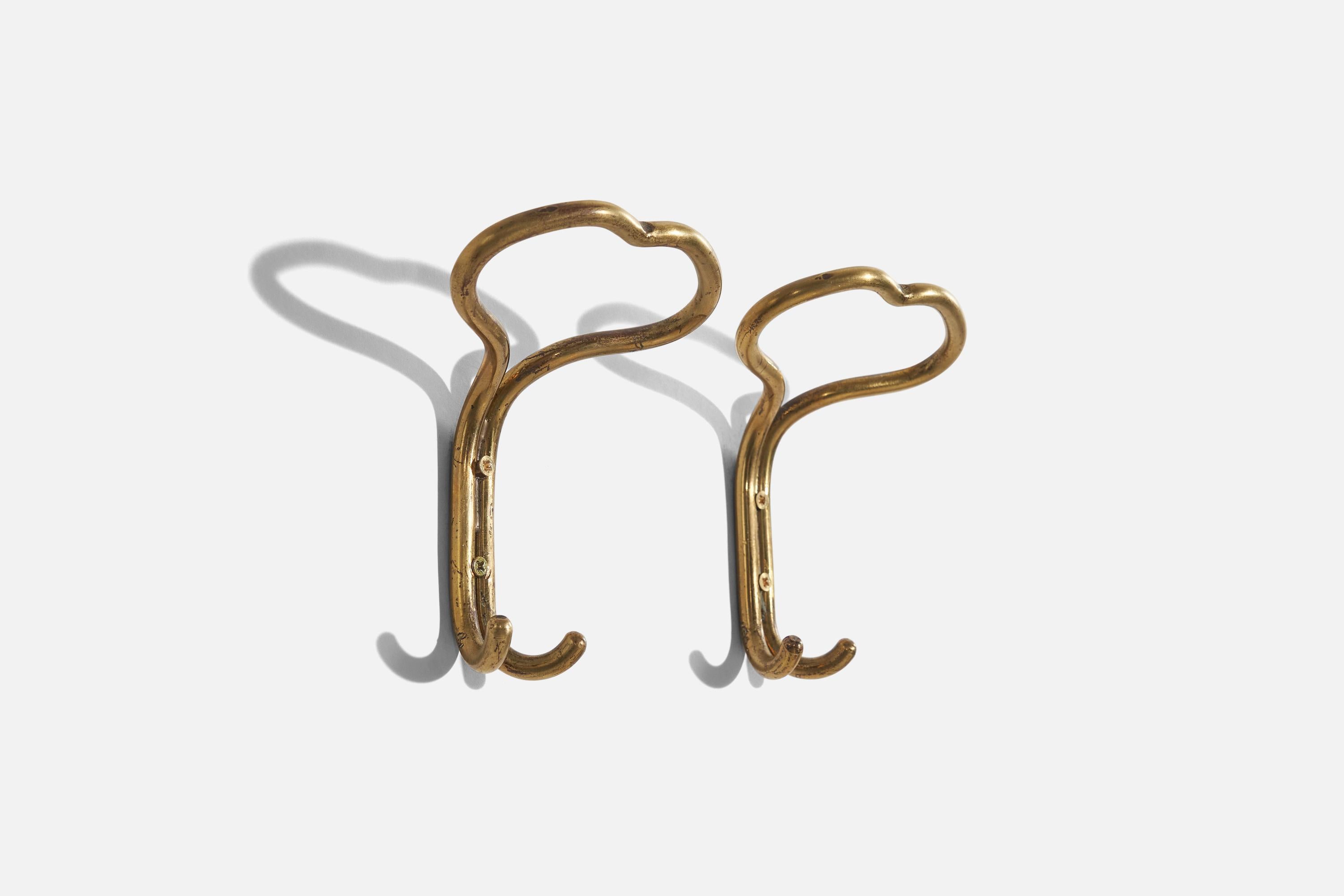 Italian Designer, Coat Hangers, Brass, Italy, 1940s For Sale 1