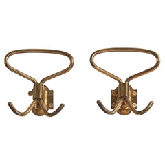 Italian Designer, Coat Hangers, Brass, Italy, 1940s