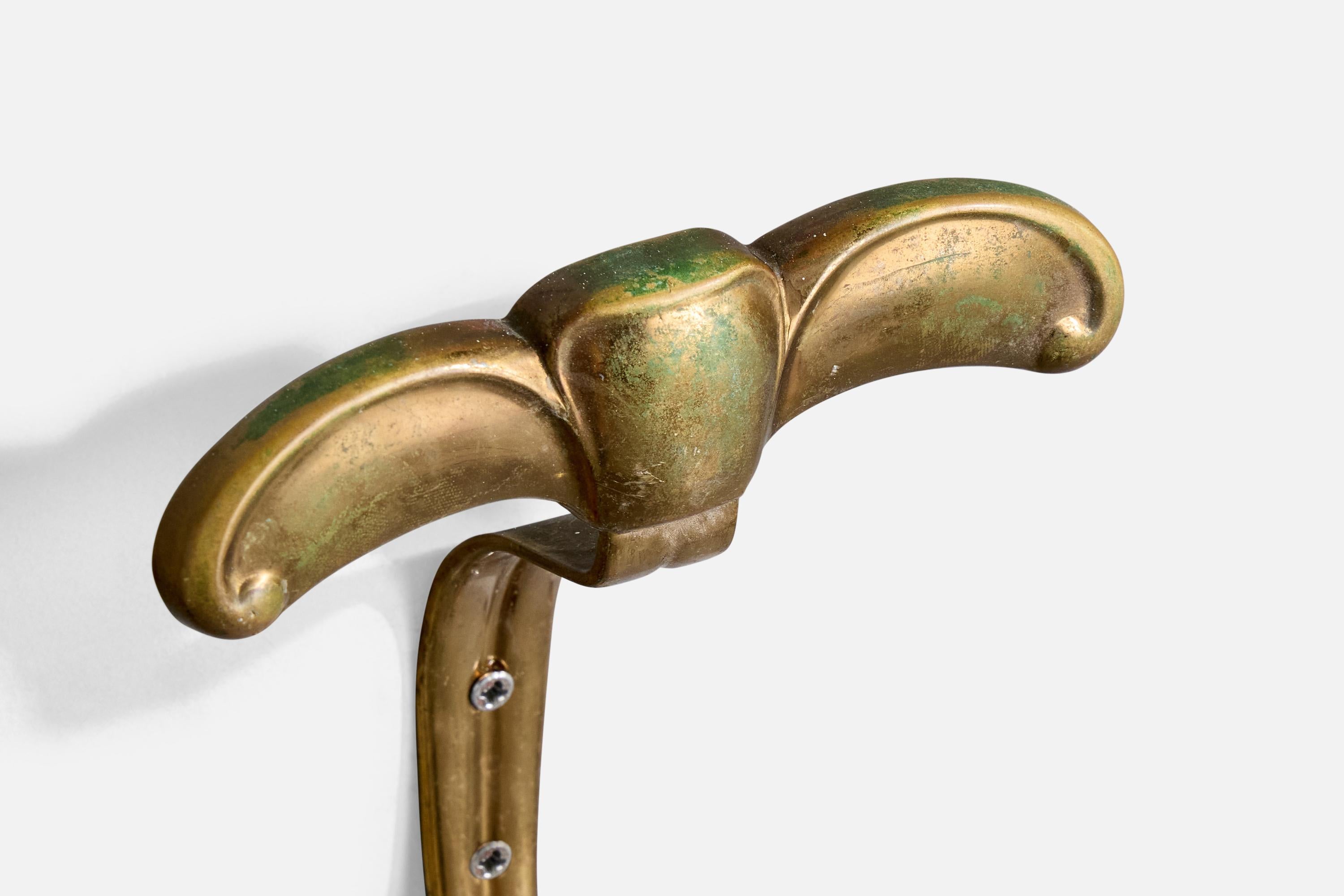 Italian Designer, Coat Hangers, Brass, Italy, 1950s For Sale 5