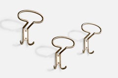 Italian Designer, Coat Hangers, Brass, Italy, 1950s