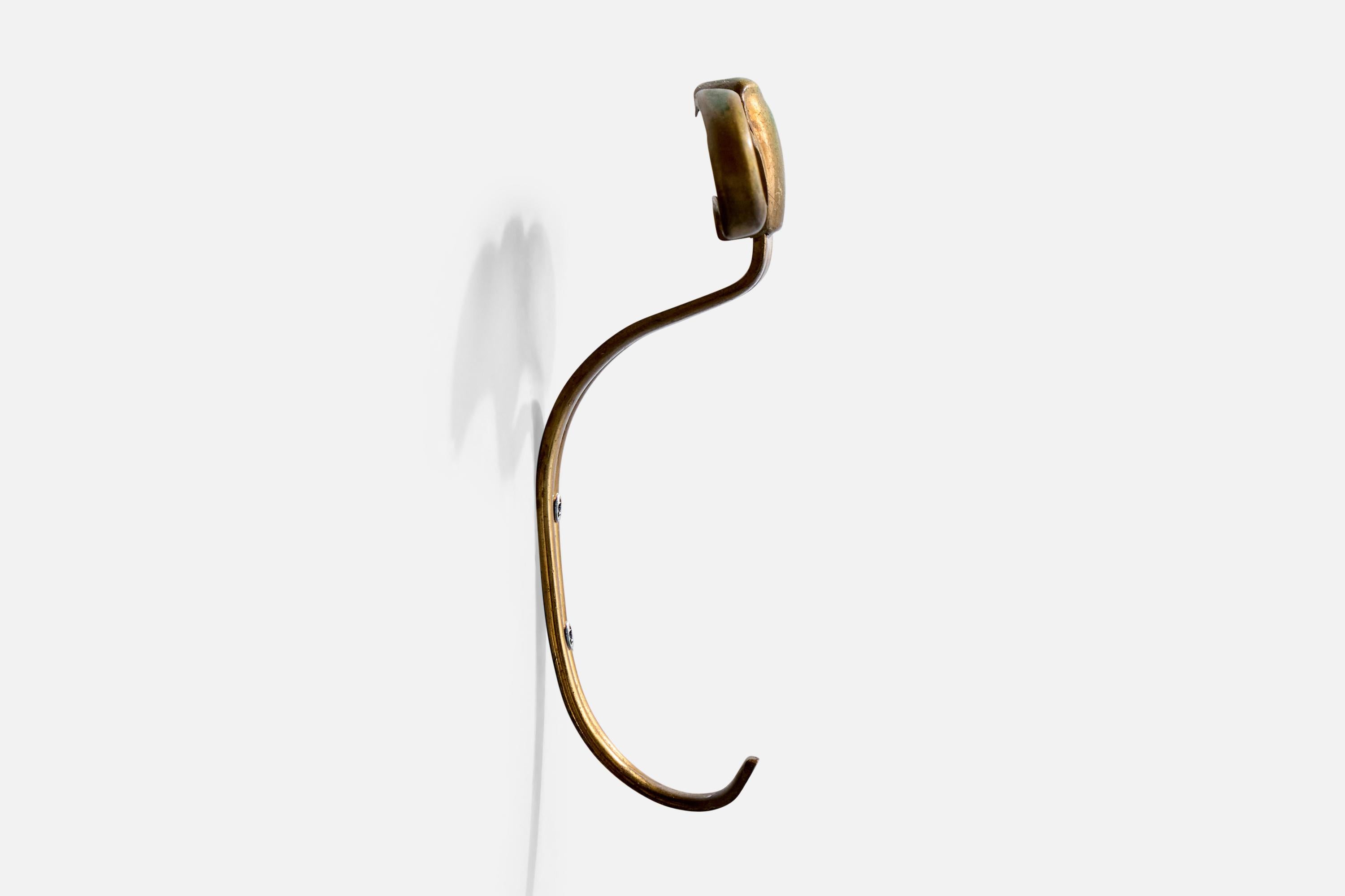 Italian Designer, Coat Hangers, Brass, Italy, 1950s For Sale 1