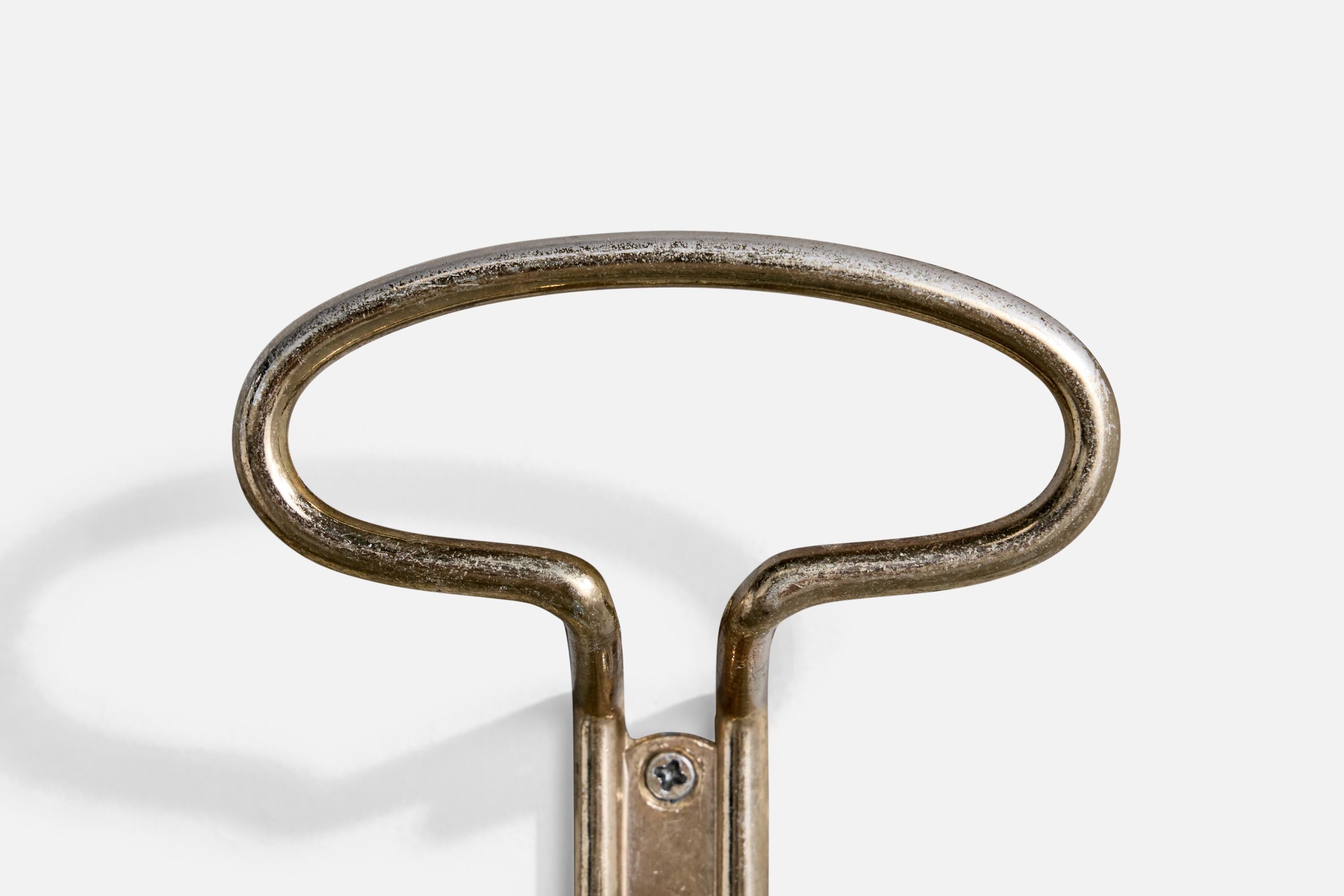 Designer italiano, Appendiabiti, Ottone, Italia, anni '1950 in vendita 2