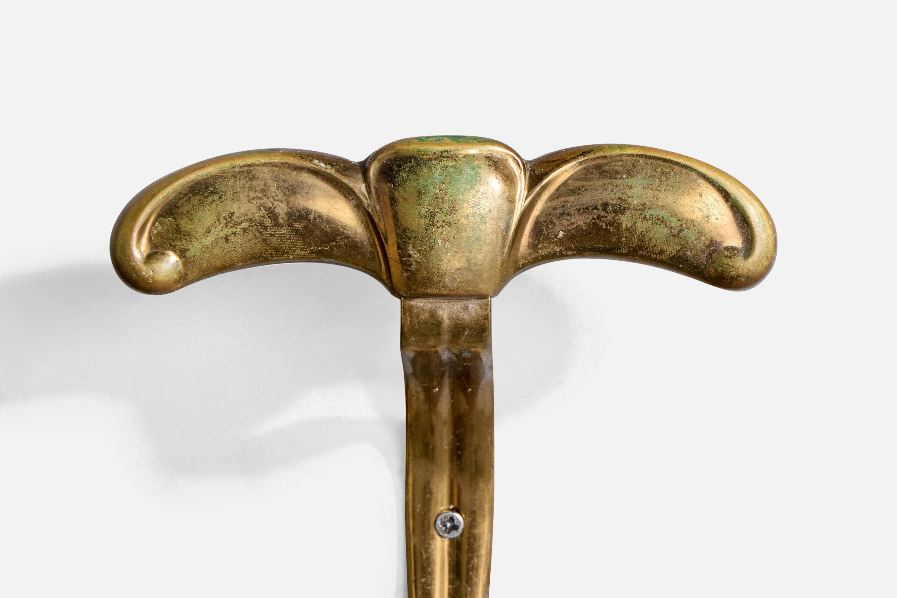 Italian Designer, Coat Hangers, Brass, Italy, 1950s For Sale 4