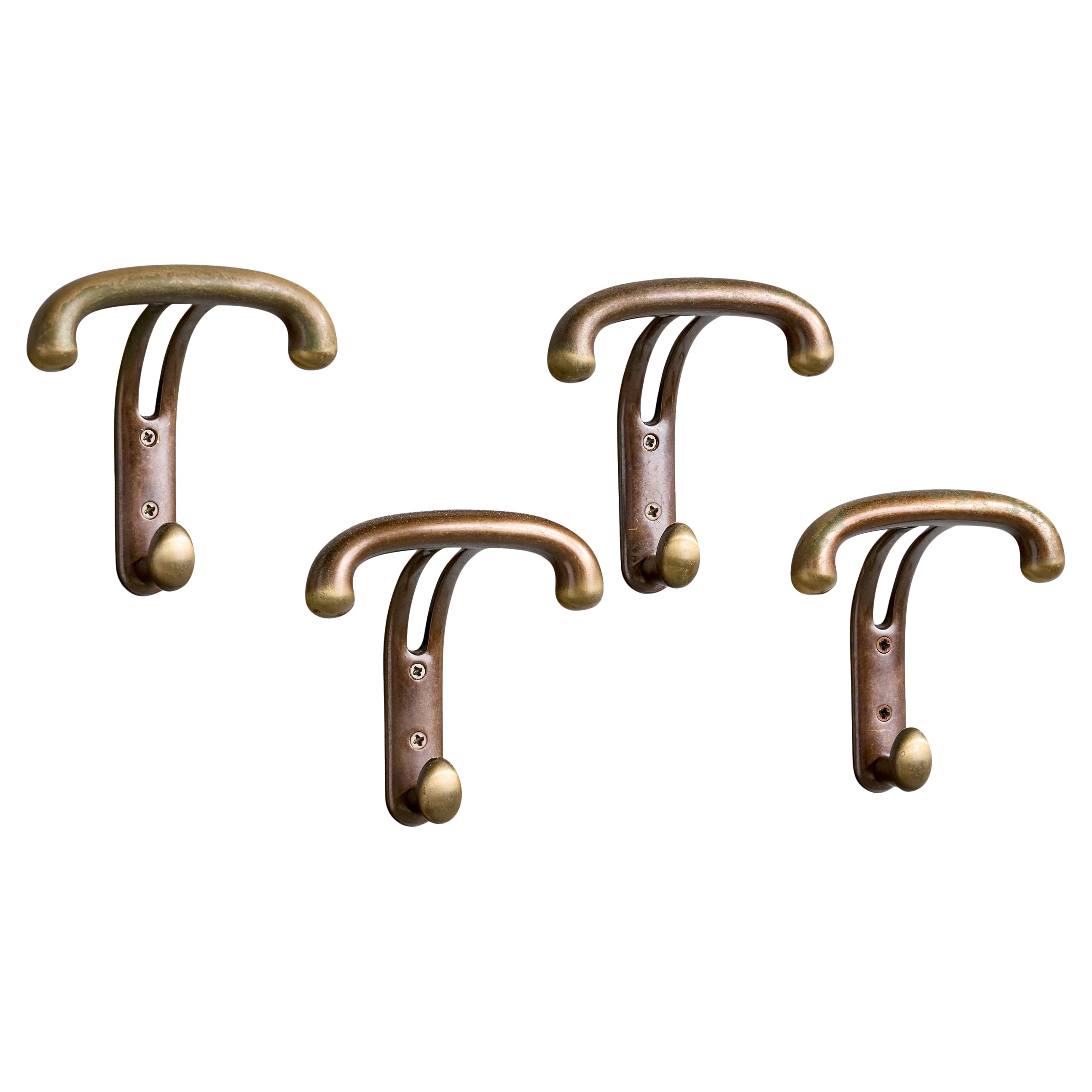 Italian Designer, Coat Hangers, Brass, Italy, 1950s