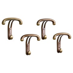 Italian Designer, Coat Hangers, Brass, Italy, 1950s