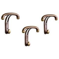 Italian Designer, Coat Hangers, Brass, Italy, 1950s