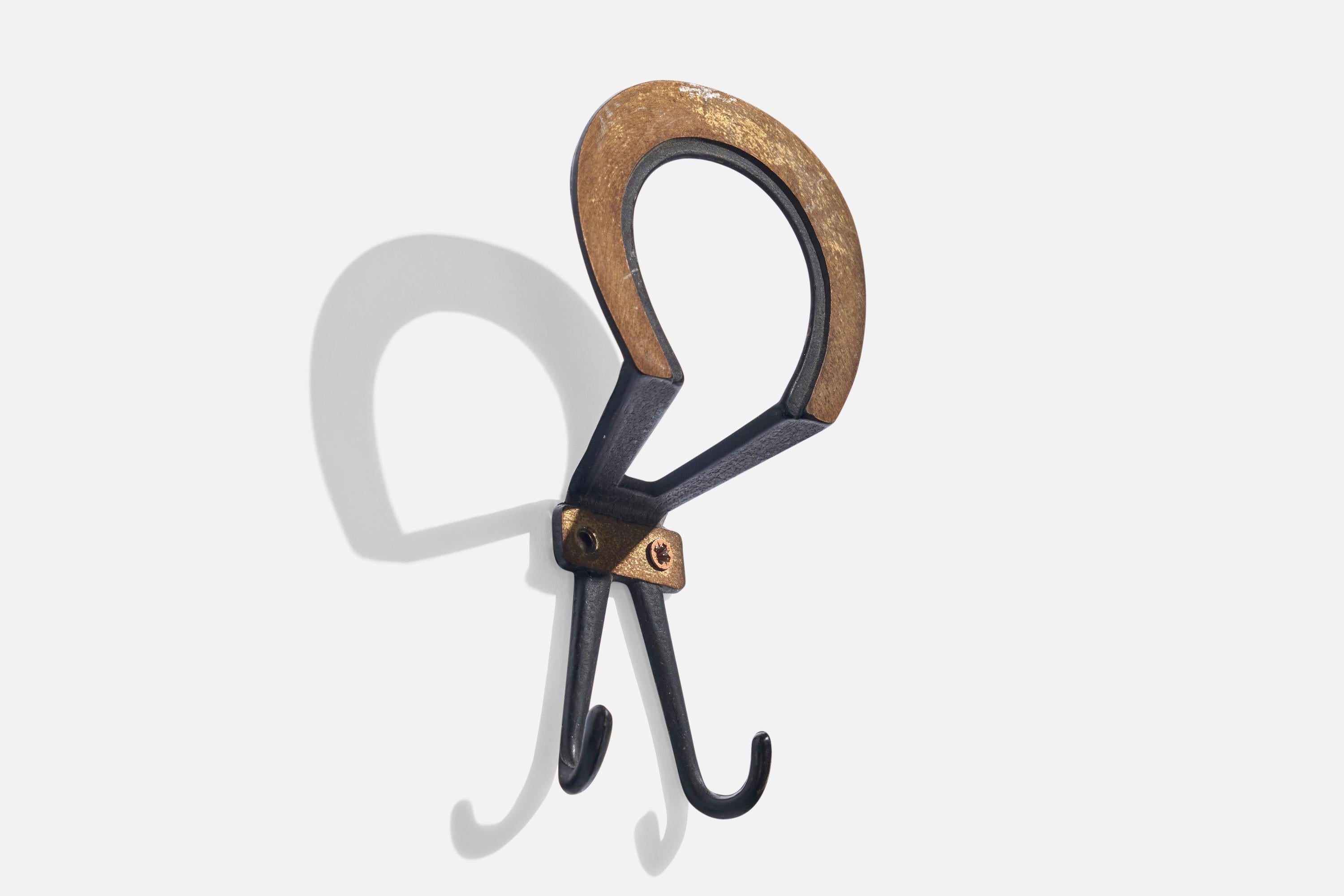 Mid-20th Century Italian Designer, Coat Hangers, Brass, Metal, Italy, 1930s For Sale