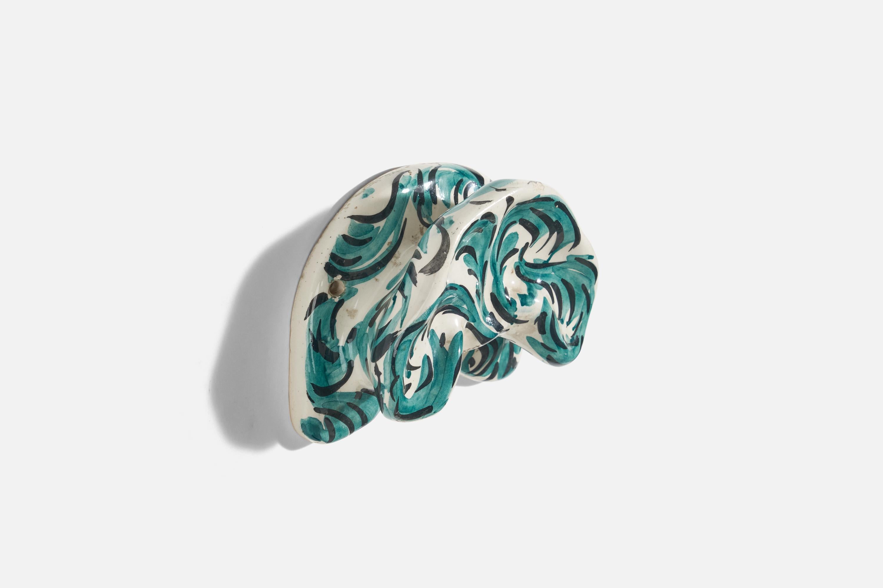 Diseñador italiano, perchas, cerámica pintada a mano, Italia, años 50 Moderno de mediados de siglo en venta