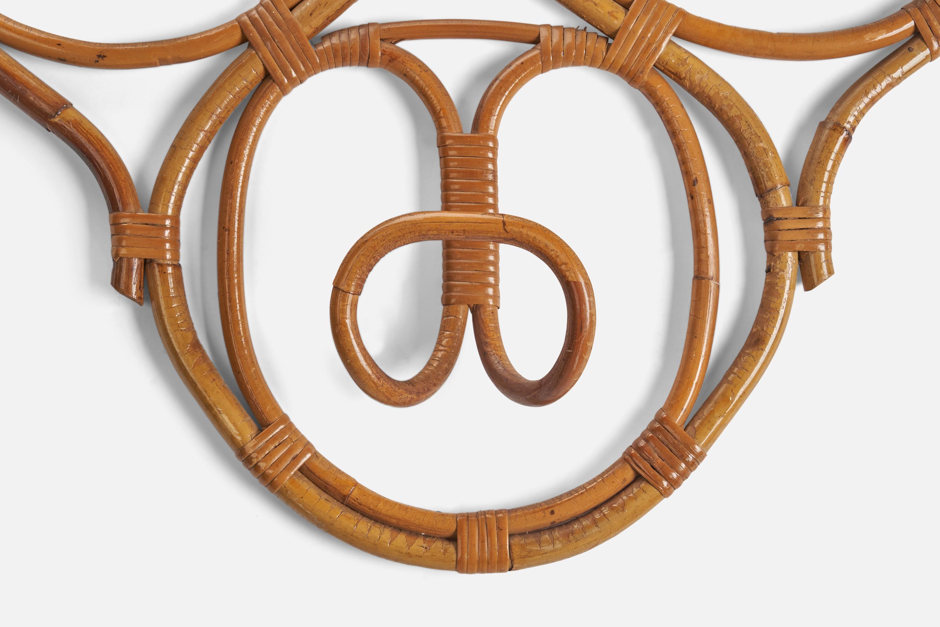 Italiano Appendiabiti di design italiano, bambù, rattan, Italia, anni '1960 in vendita