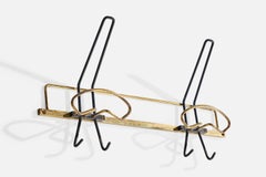 Italian Designer, Coat Rack, Brass, Metal, Italy, 1950s