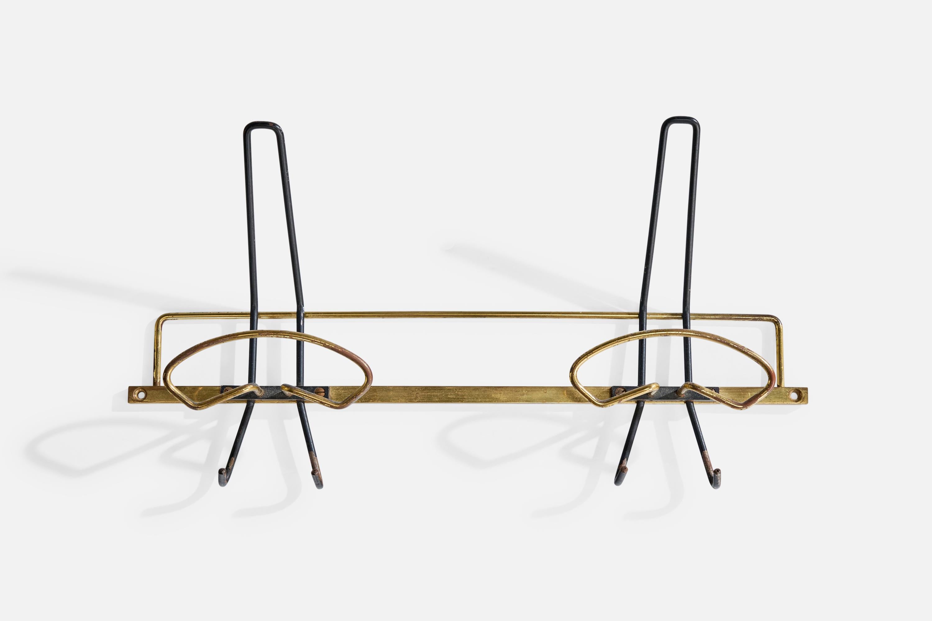 Mid-Century moderno Appendiabiti di design italiano, ottone, metallo, Italia, anni '50 in vendita