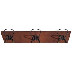 Italian Designer, Coat Rack, Teak, Metal, Italy, 1940s