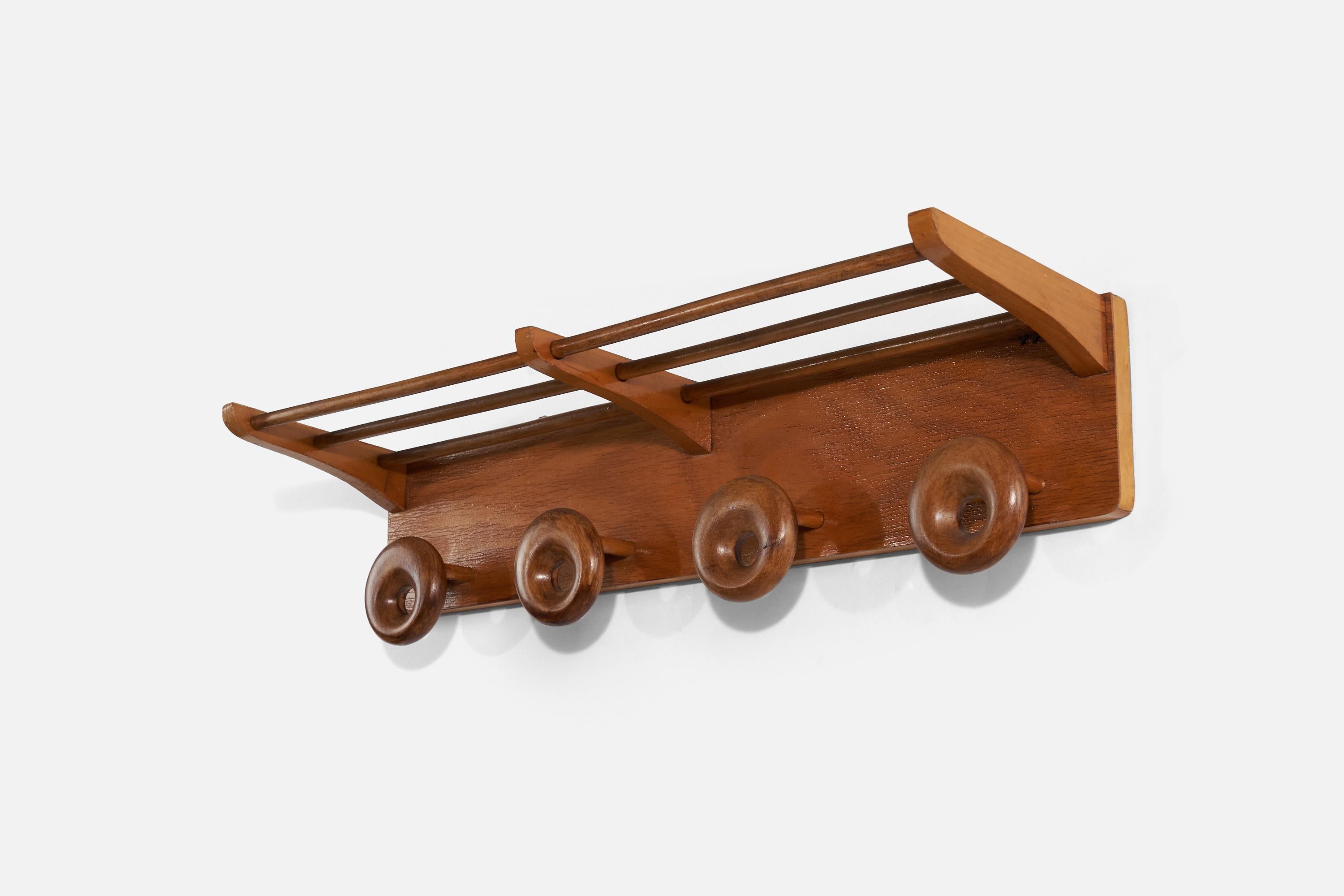 Mid-Century Modern Italian Designer, Coat Rack, Wood, Italy, 1950s