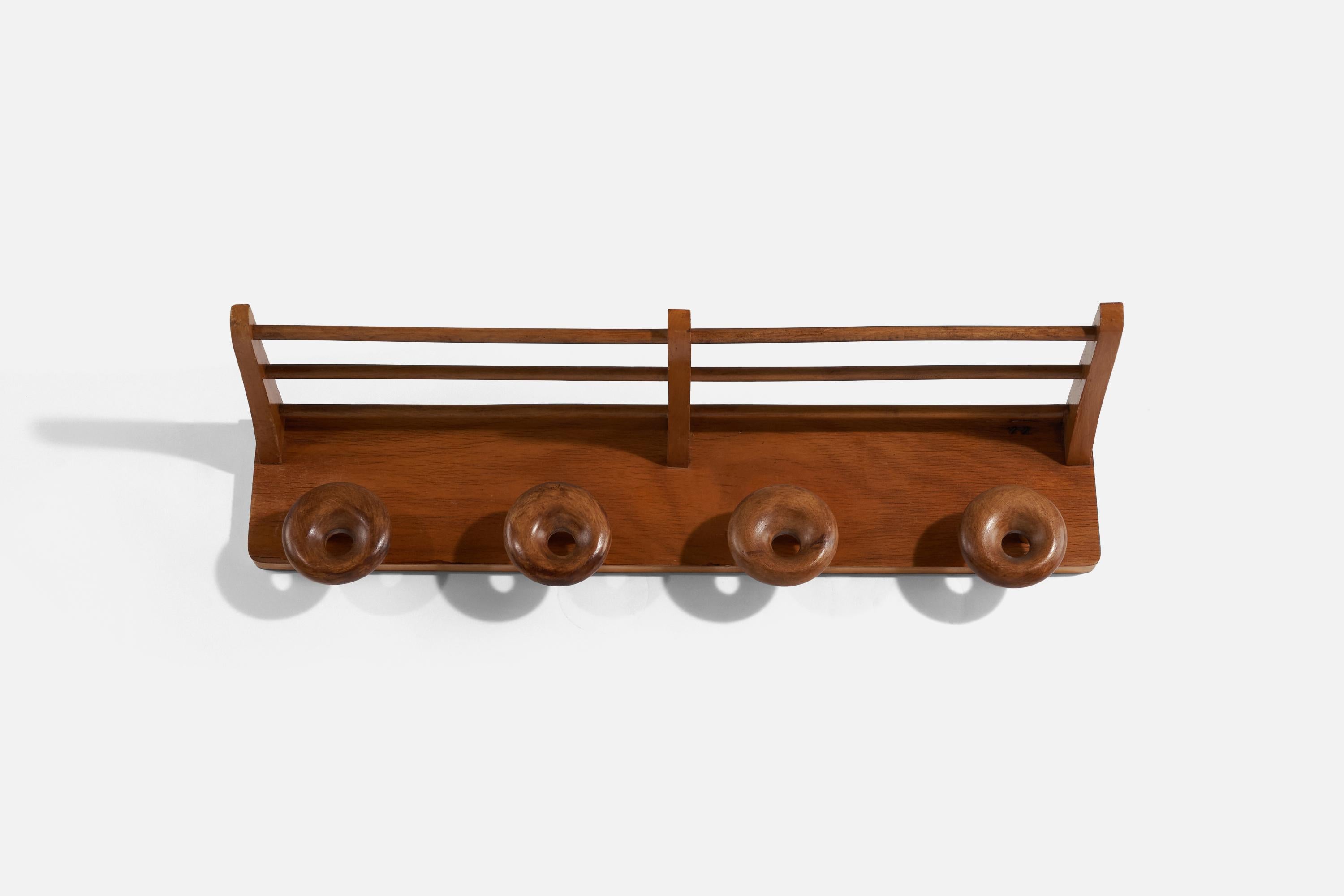 Italian Designer, Coat Rack, Wood, Italy, 1950s In Good Condition In High Point, NC
