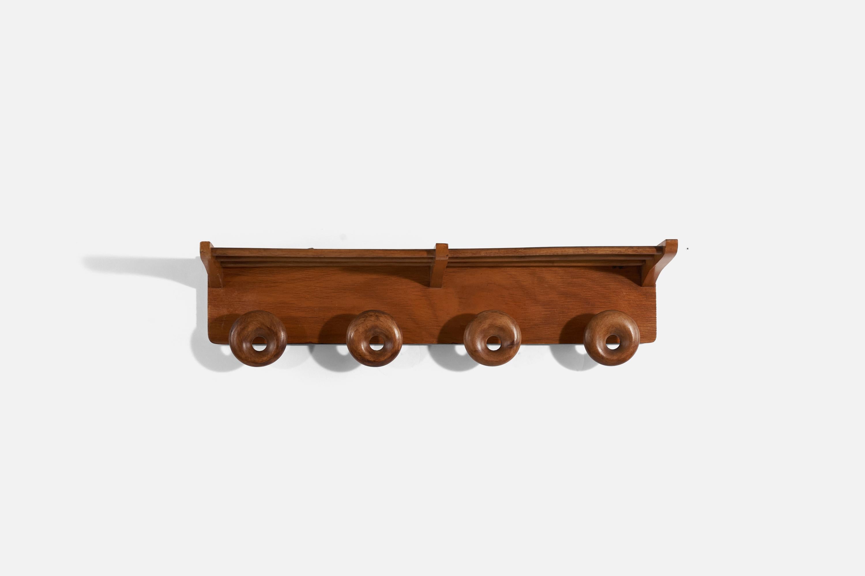 Mid-20th Century Italian Designer, Coat Rack, Wood, Italy, 1950s