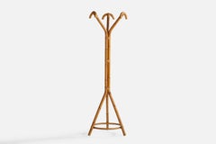 Italian Designer, Coat Stand, Bamboo, Rattan, Italy, 1960s