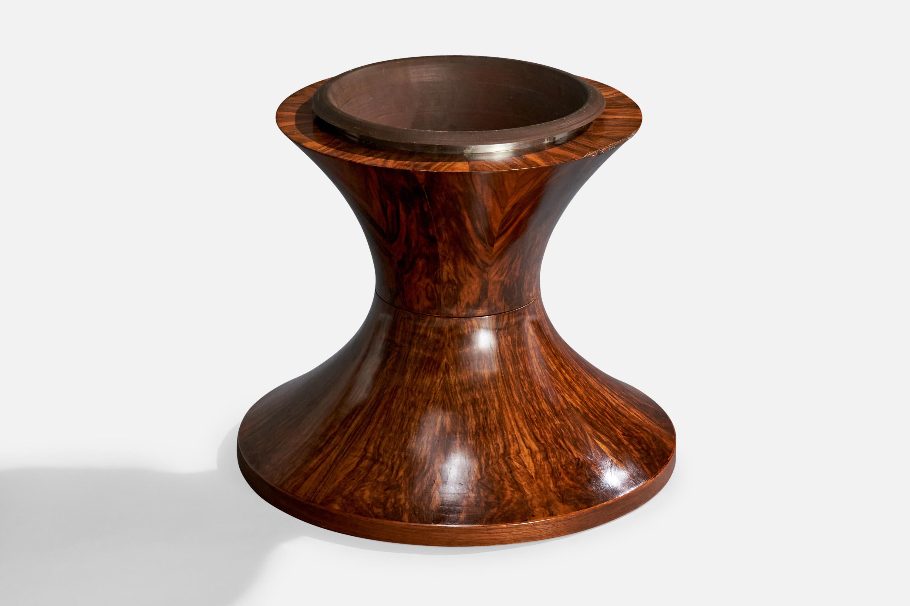 Ottone Tavolino di design italiano, vetro, palissandro, ottone, Italia, anni '50 in vendita