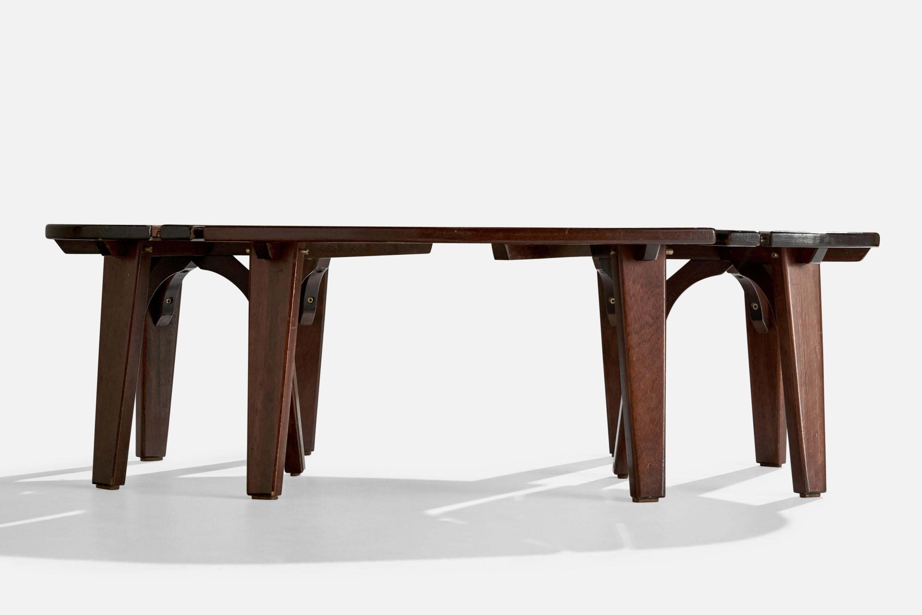 Tavolino di design italiano, Teak, Italia, anni '70 in vendita 1