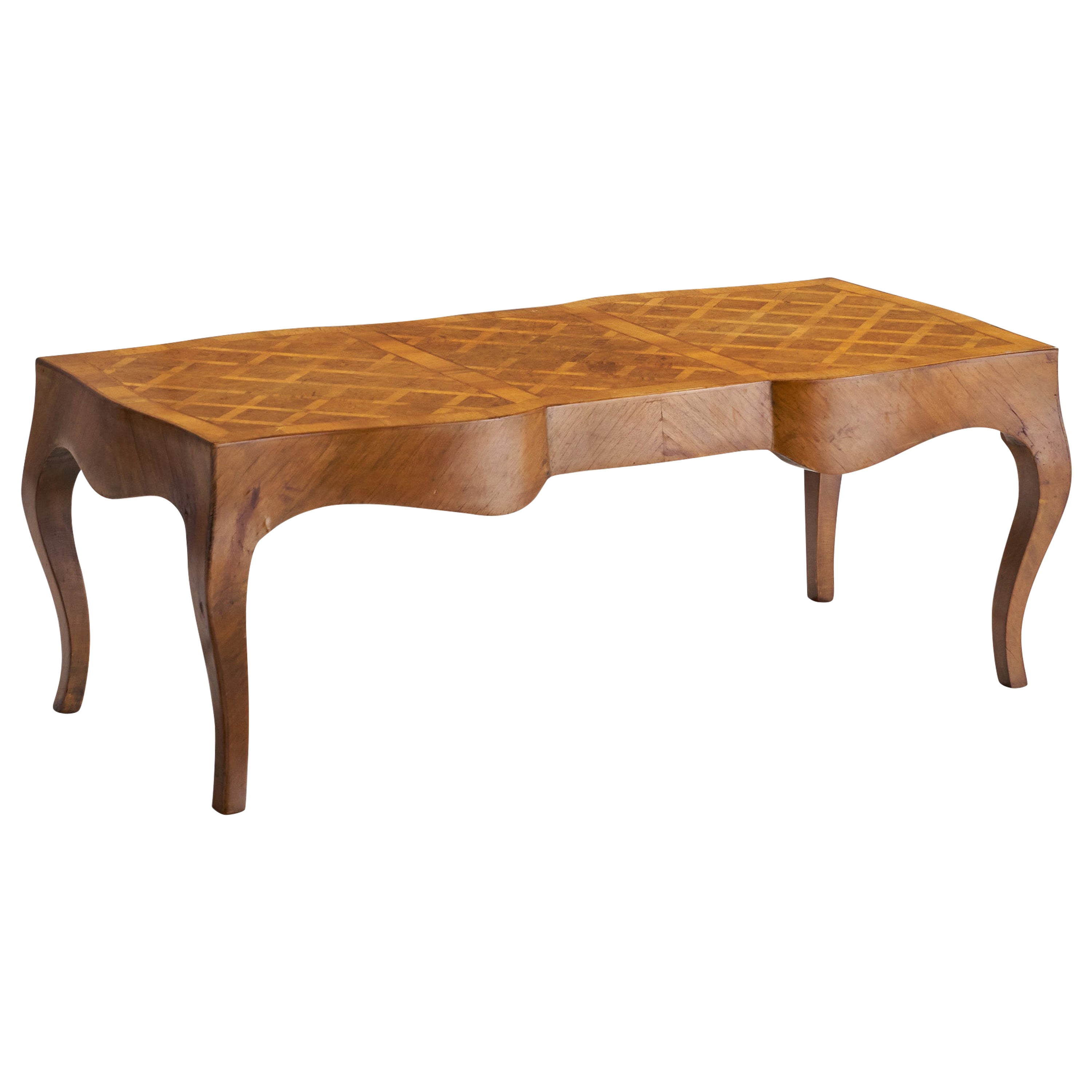 Designer italien, table basse, noyer, Italie, années 1940 en vente