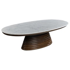 Italian Designer, Coffee Table, Wood, Marble, Italy, 1940s