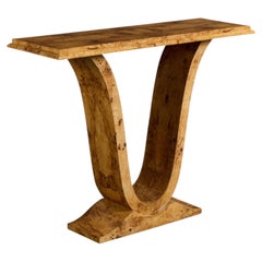 Italian Designer, Console Table, Burl, Italy, 1930s