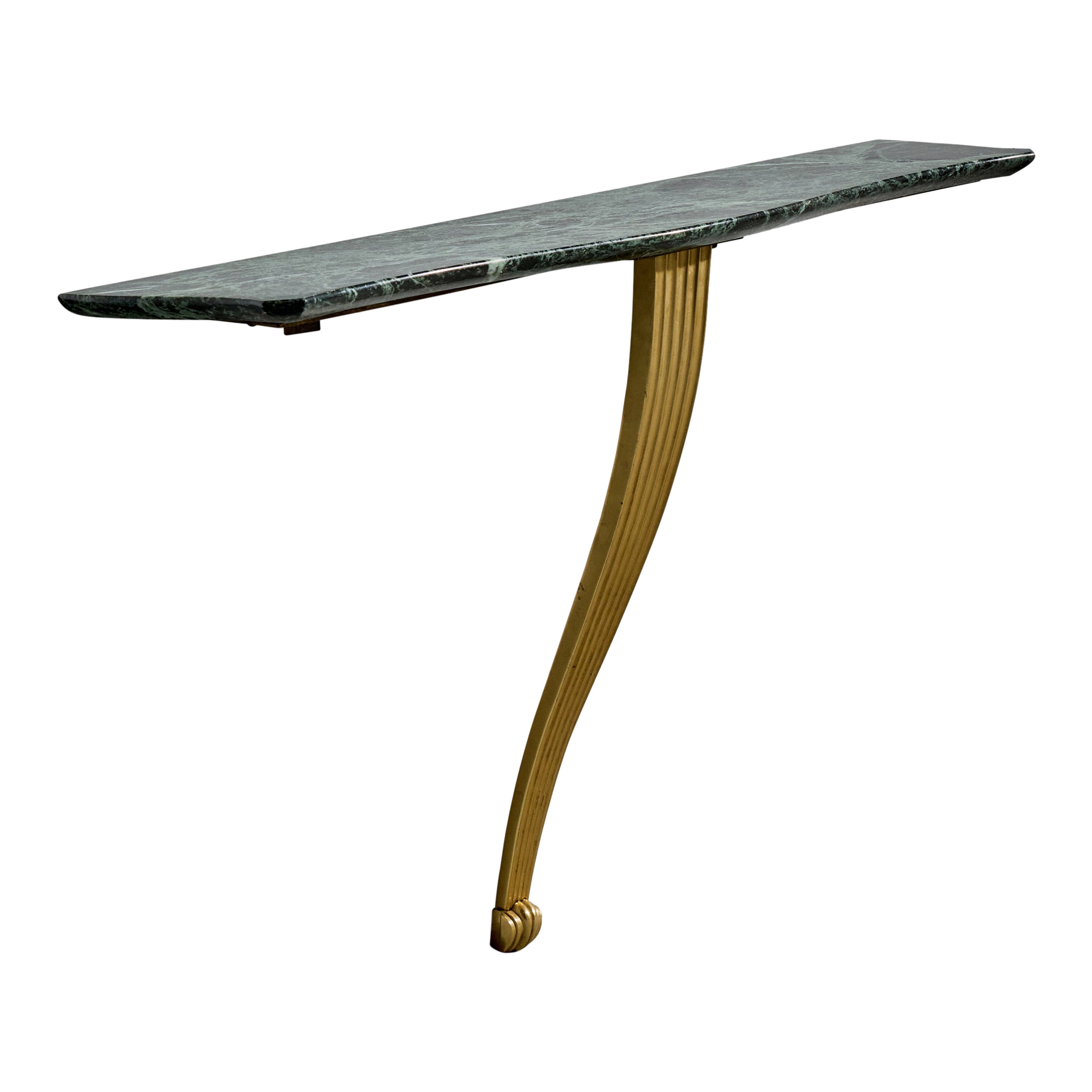 Console de designer italien, marbre, laiton, Italie, années 1950