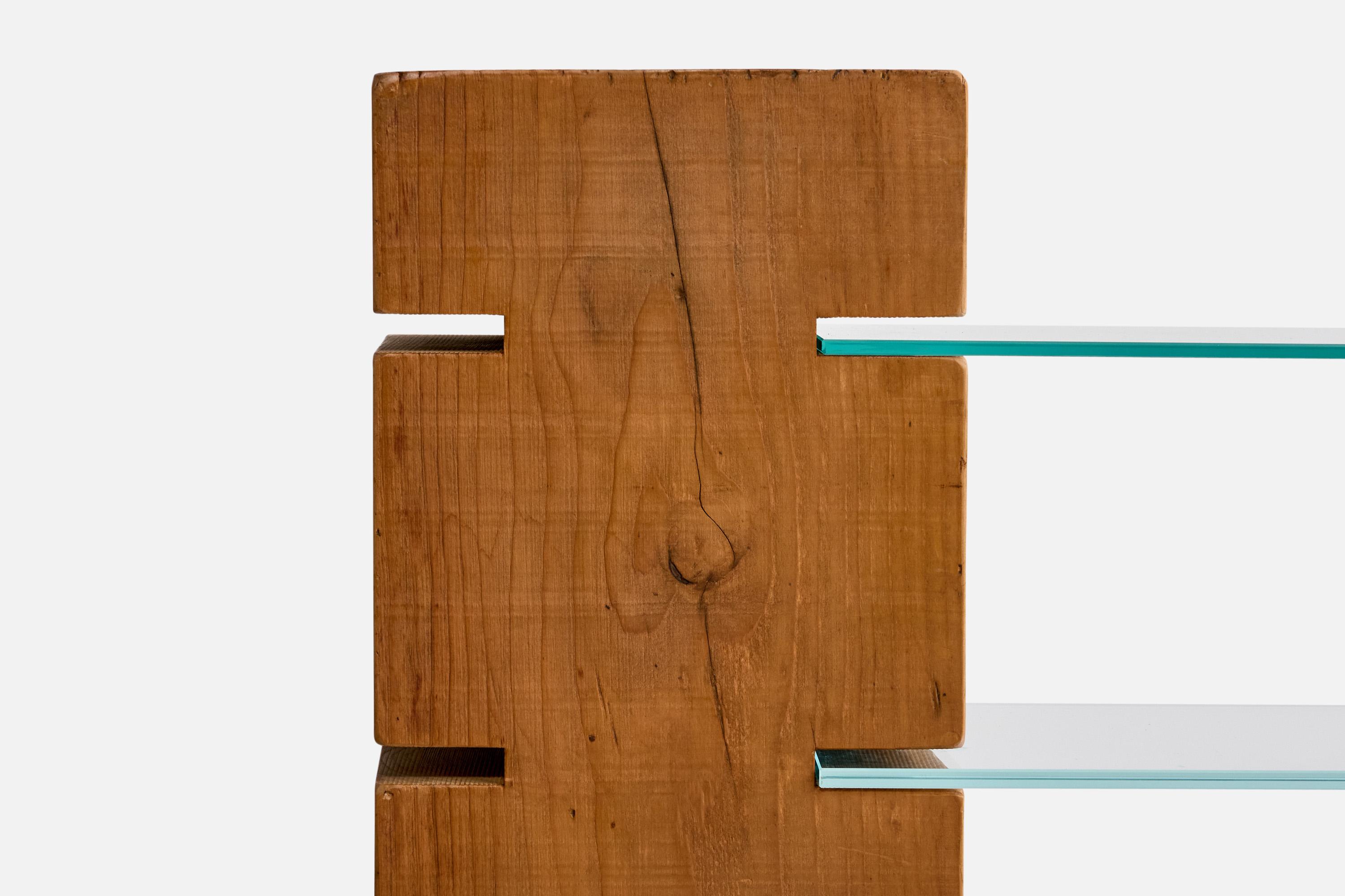Italian Designer, Console Table, Pine, Glass, Italy, 1980s im Angebot 6