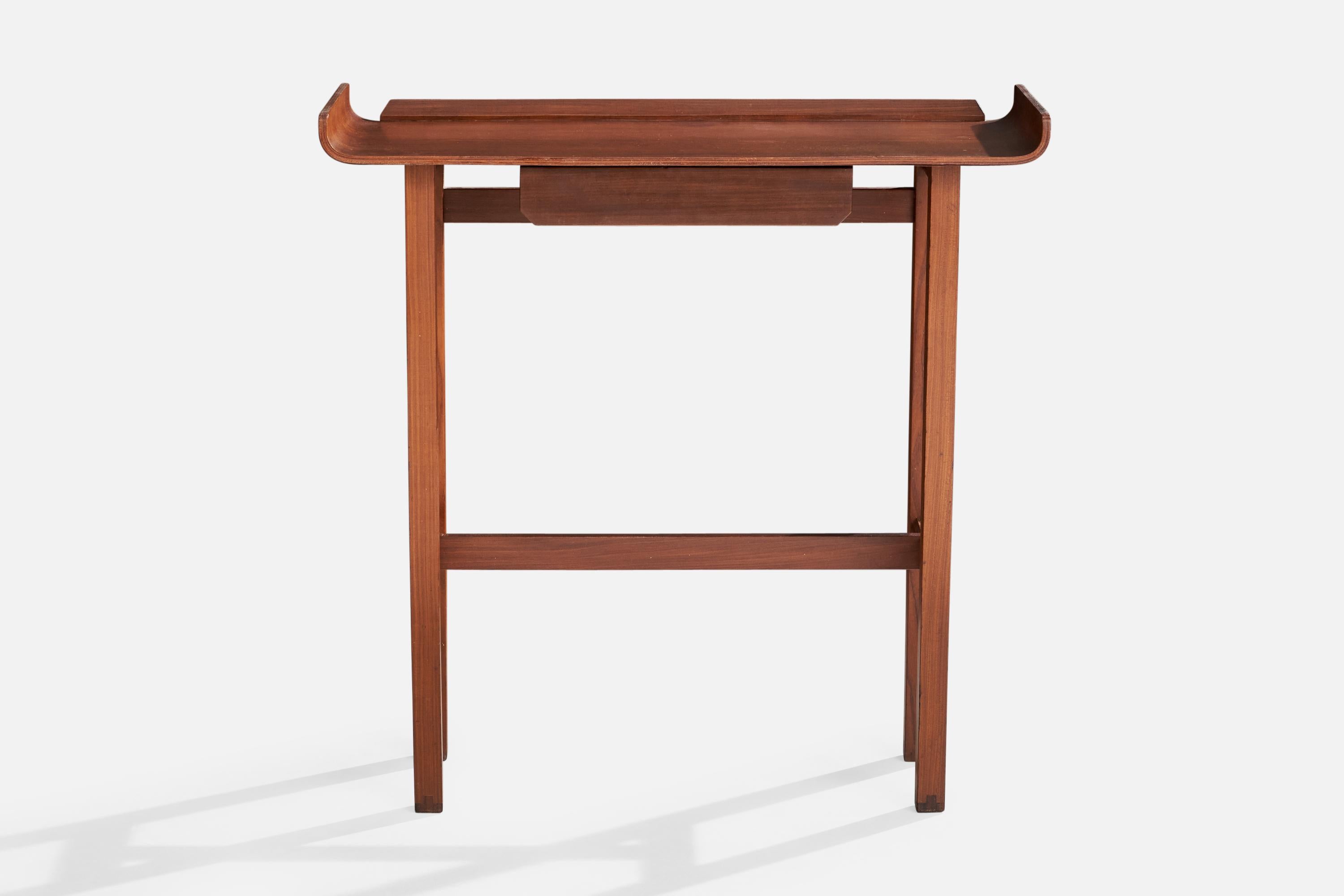 Mid-Century moderno Tavolo consolle di design italiano, Teak, Italia, anni '50 in vendita