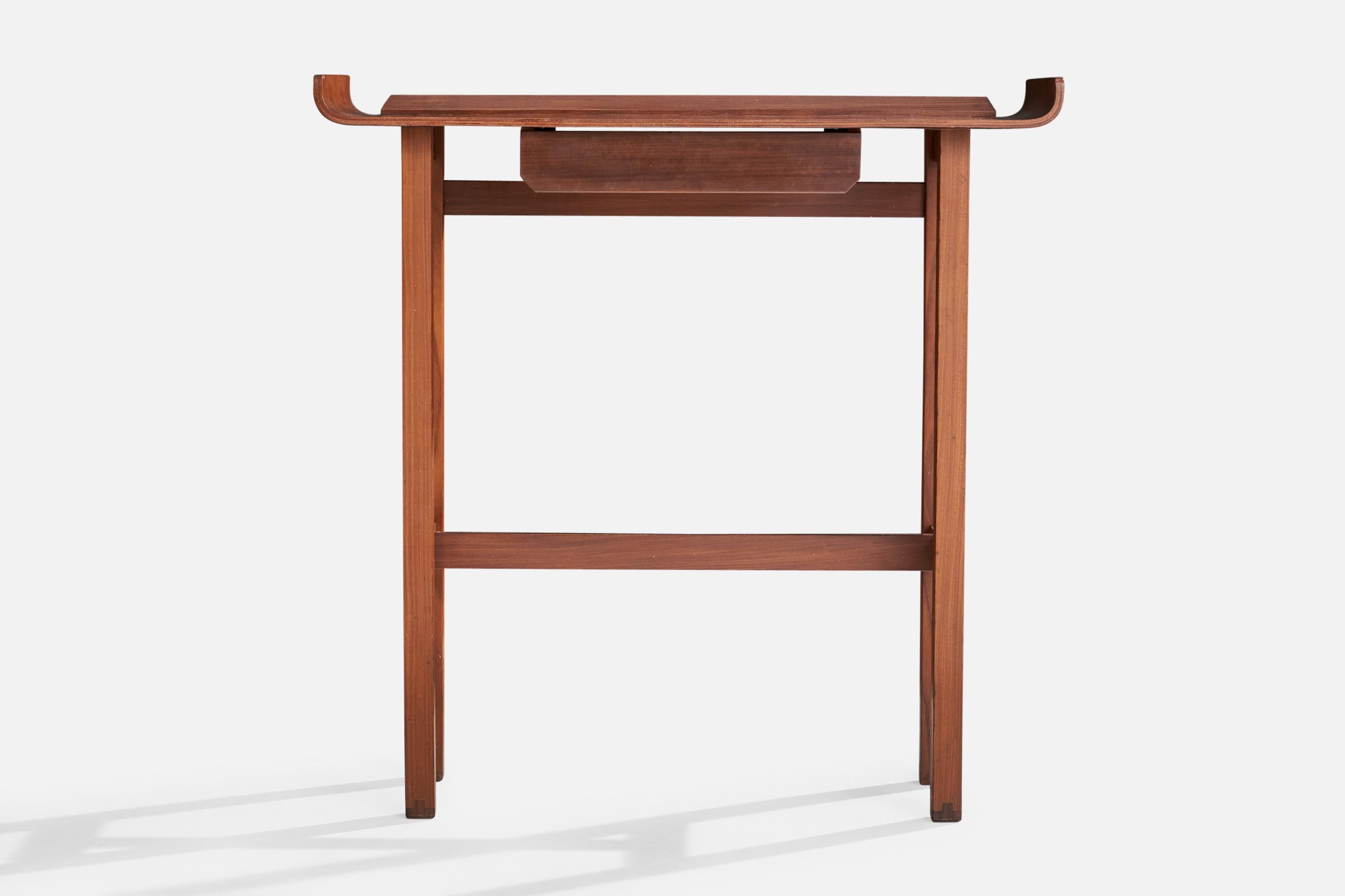 Tavolo consolle di design italiano, Teak, Italia, anni '50 In condizioni buone in vendita a High Point, NC