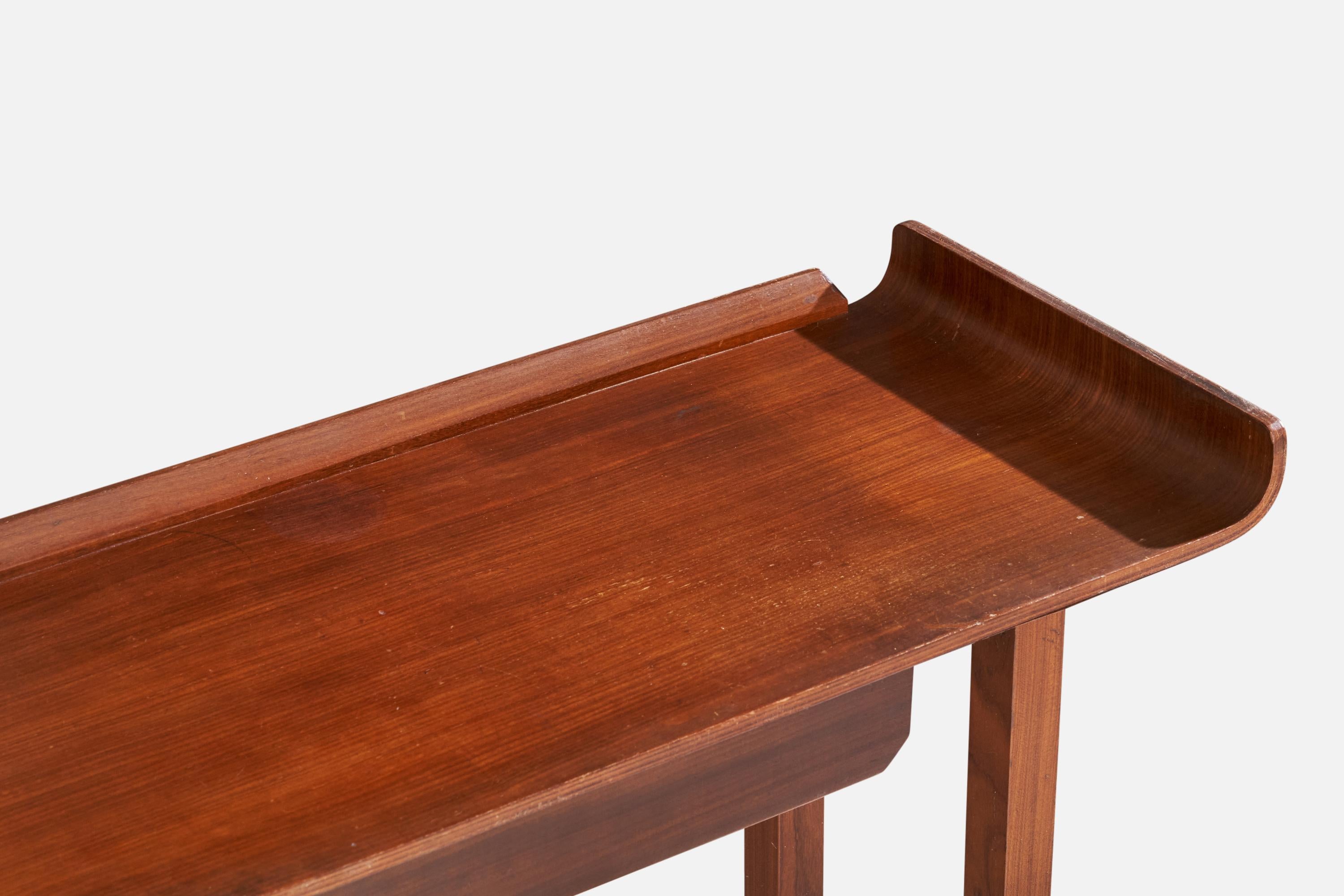 Tavolo consolle di design italiano, Teak, Italia, anni '50 in vendita 1