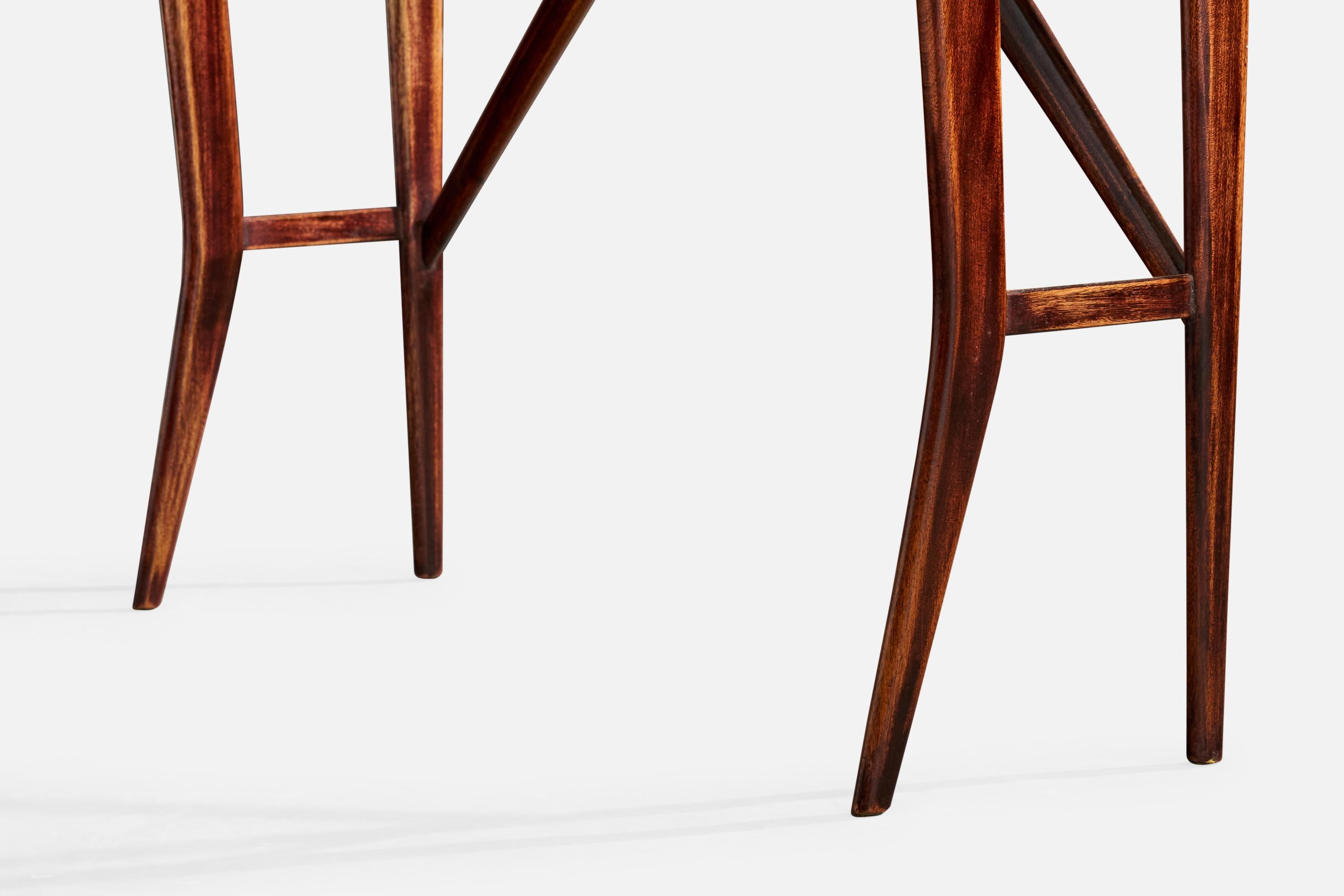 Italian Designer, Console Table, Walnut, Marble, Italy, 1950s For Sale 7