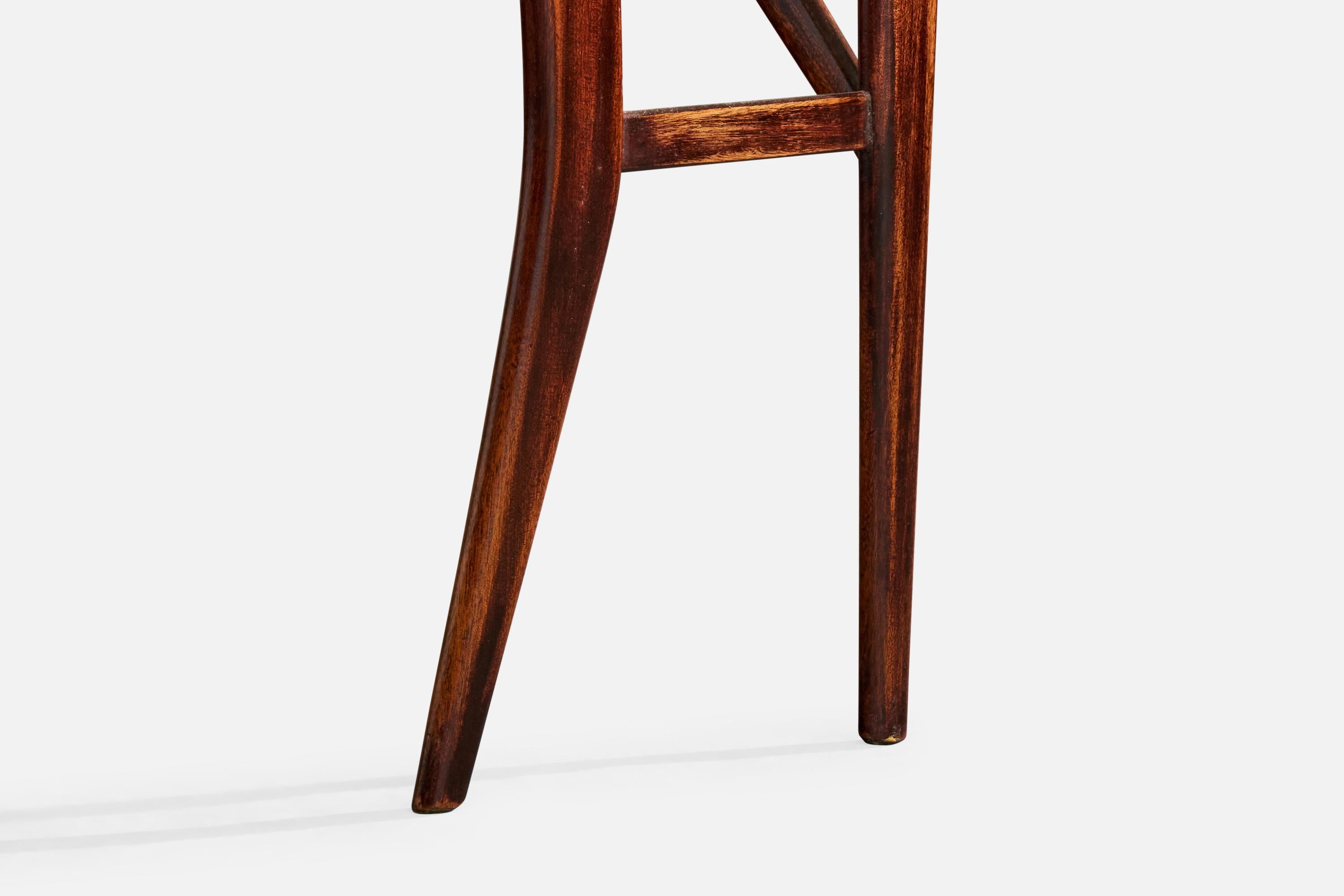 Italian Designer, Console Table, Walnut, Marble, Italy, 1950s For Sale 8