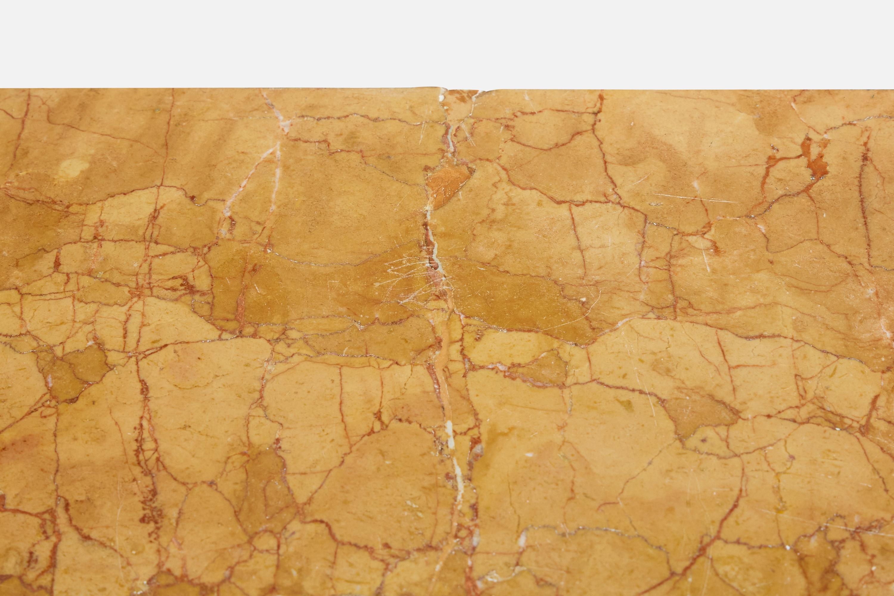 Italian Designer, Console Table, Walnut, Marble, Italy, 1950s For Sale 4