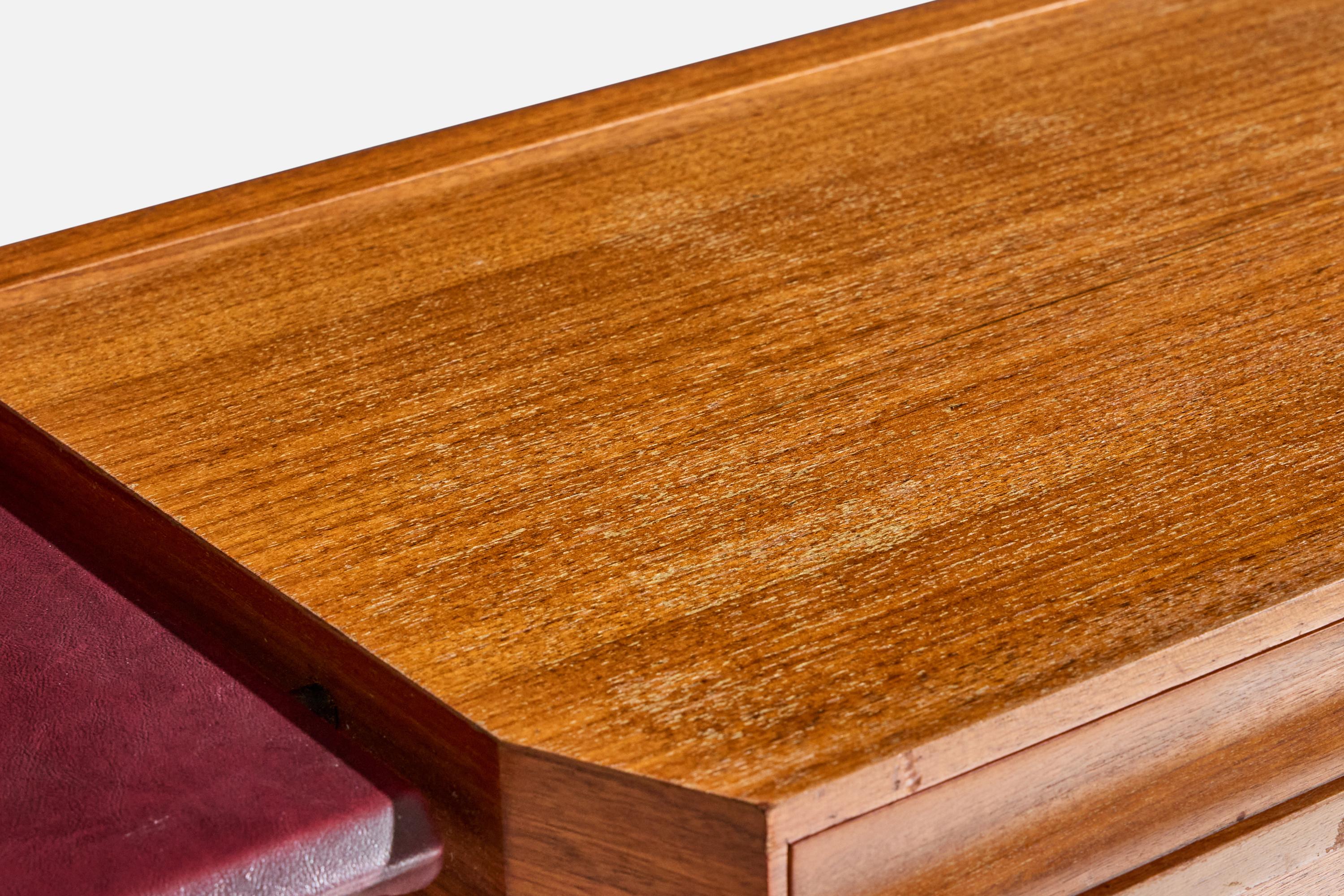 Diseñador italiano, Mesa consola, Nogal, Vinilo, Italia, Años 50 en venta 3
