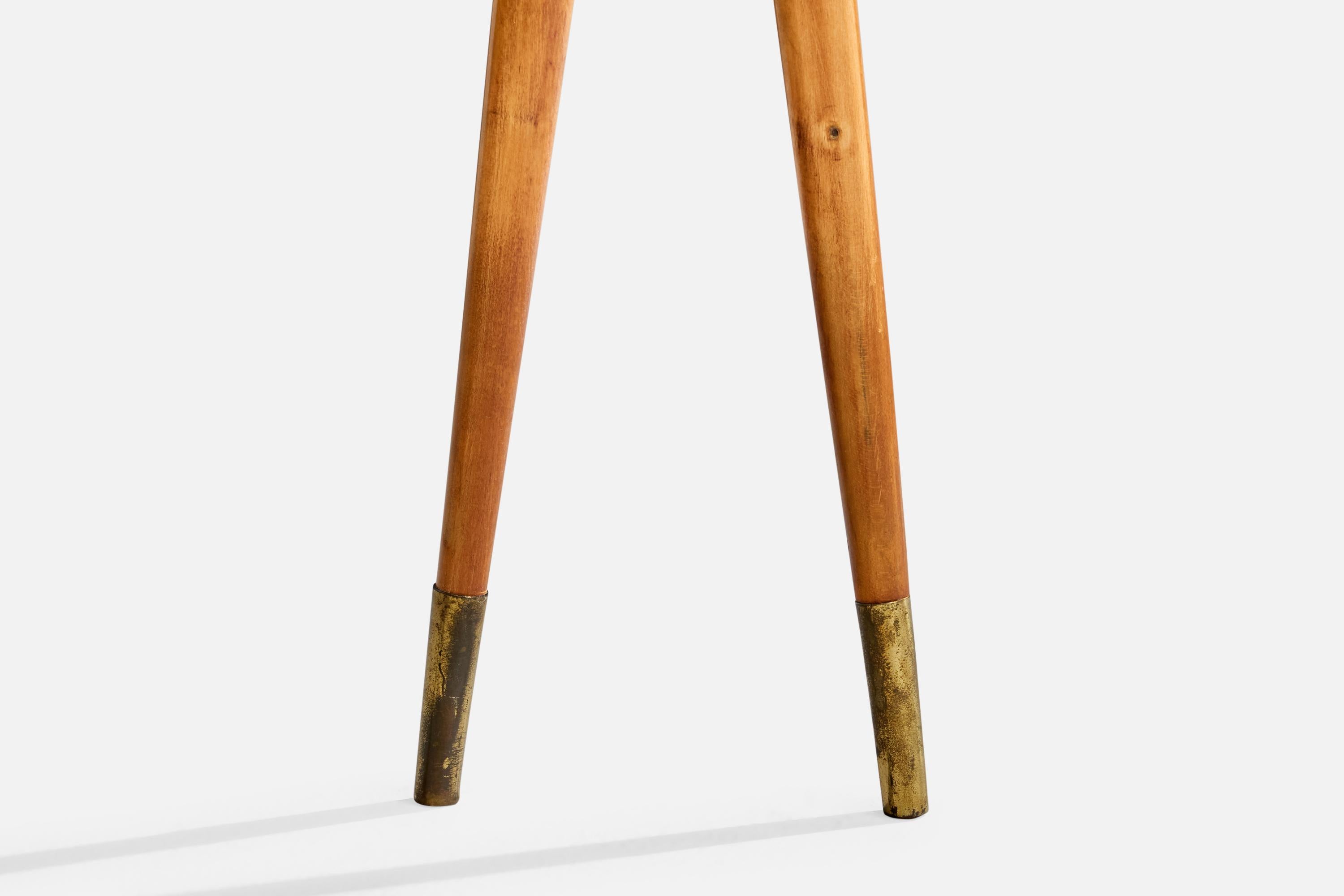 Diseñador italiano, Mesa consola, Madera, Latón, Cristal, Italia, Años 50 en venta 4