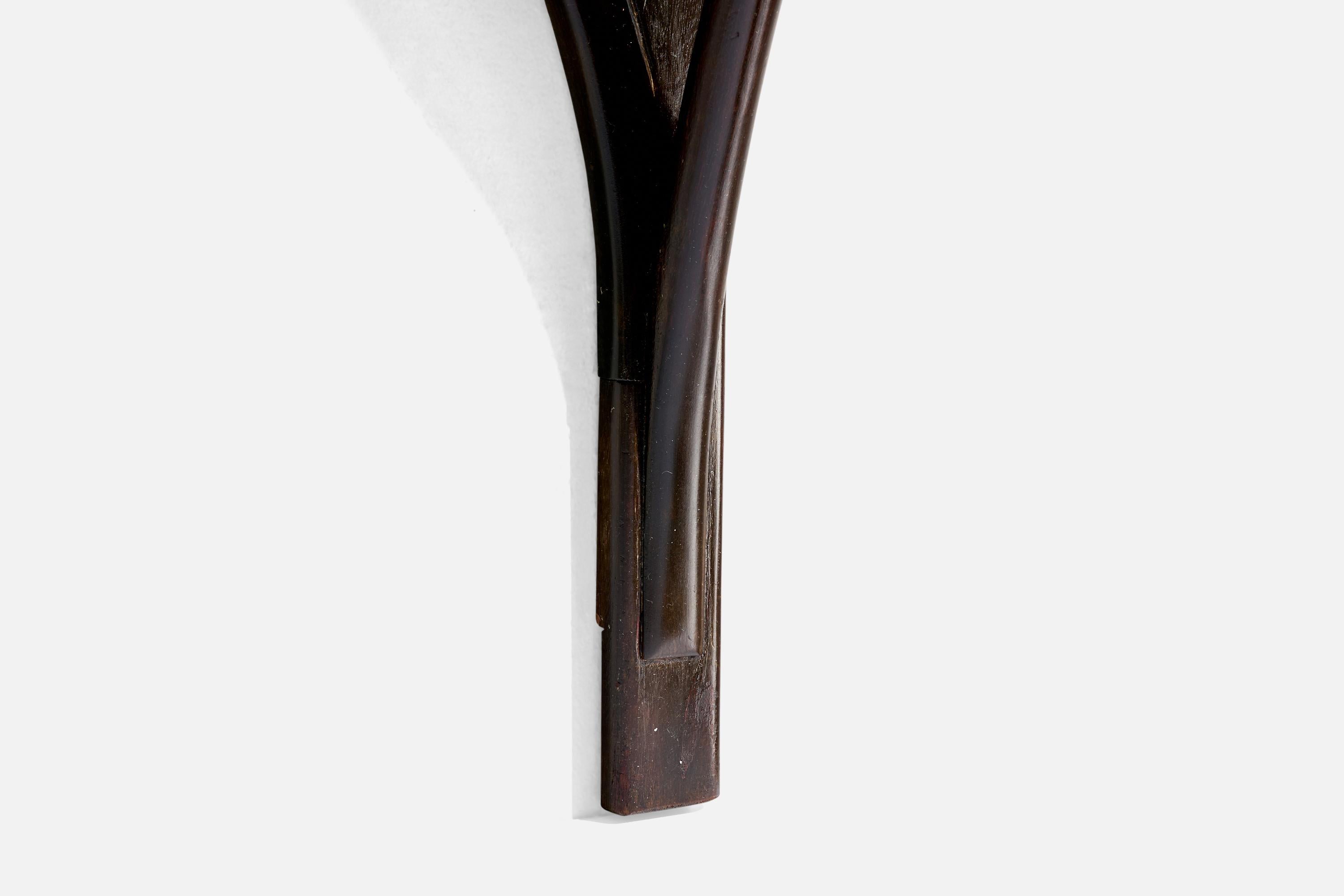Tavolo consolle di design italiano, Wood, Ottone, Italia, anni '50 in vendita 4